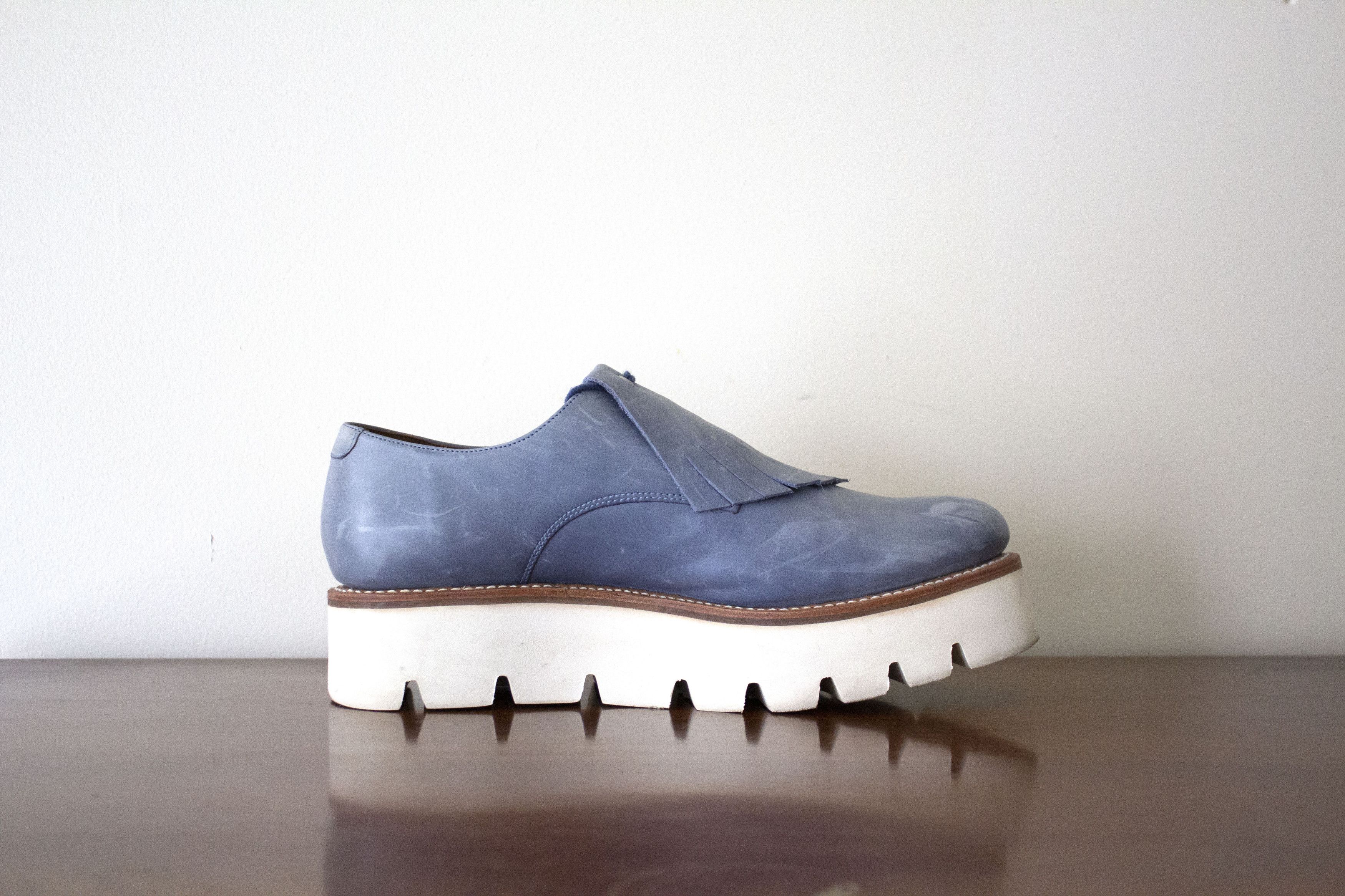 Grenson Grenson Light Blue Tassel Platform Loafer Size US 10 / IT 40 - 1 Thumbnail