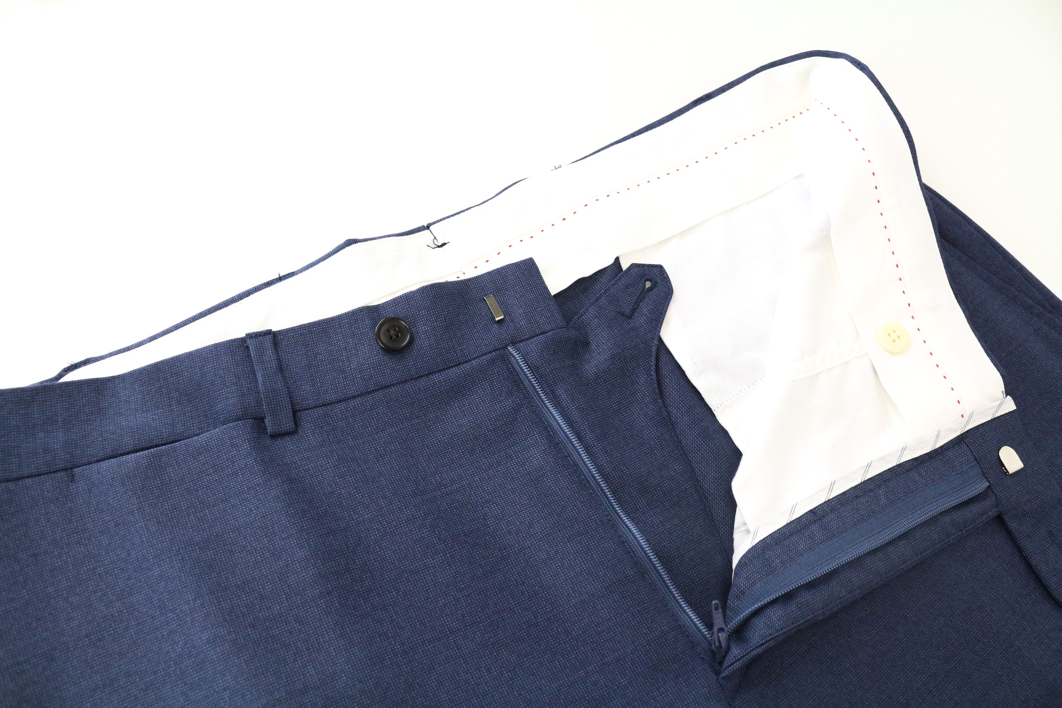 Suitsupply SIENNA UK42S Blue Wool Pleated Front Trousers 60991 Size 42S - 3 Thumbnail