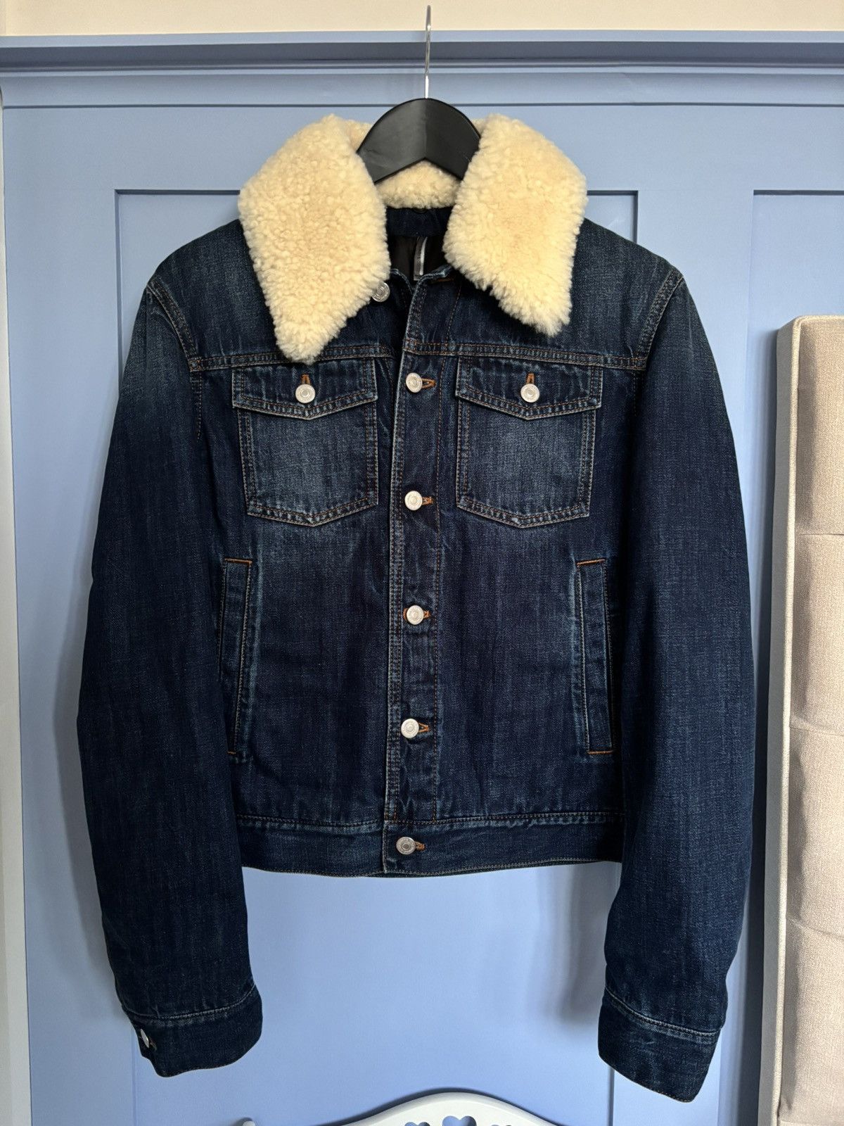 Dior FW14 Denim Trucker Jacket - Sherpa Collar Size US S / EU 44-46 / 1 - 1 Thumbnail