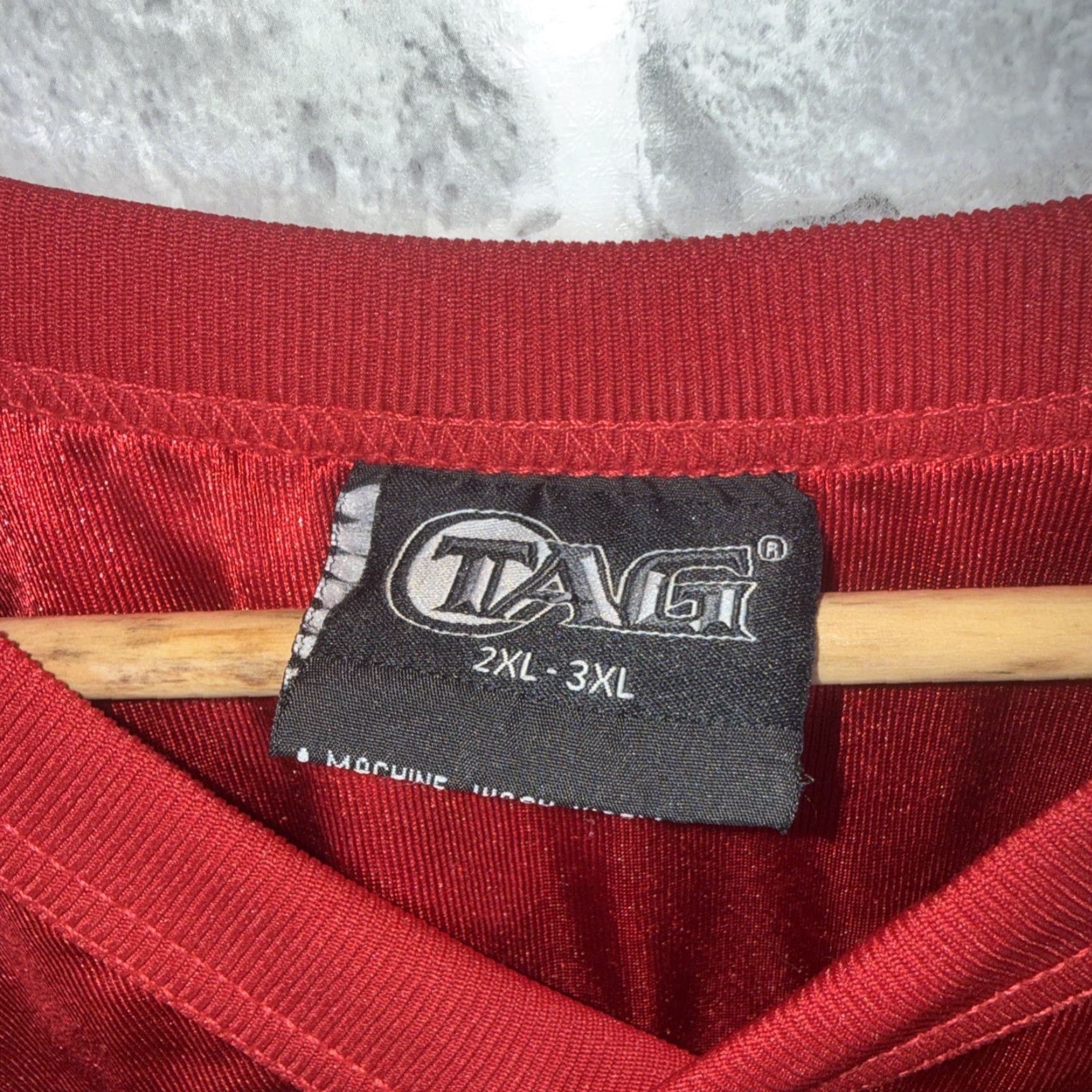 Vintage VINTAGE TAG Brophy Prep 71 Red Jersey Mens 2XL-3XL Regular Jersey Casual Activewear Men Red 71 Brophy Prep TAG Shirt Mens Size US XXL / EU 58 / 5 - 2 Thumbnail