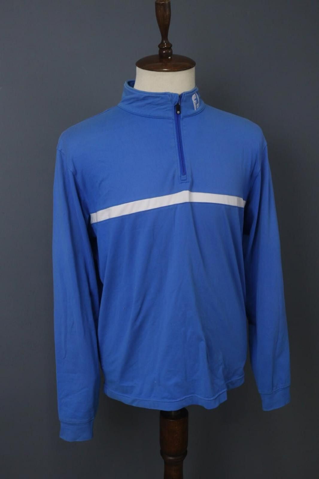 Fjallraven FJ Blue Striped Panel Nylon Quarter Zip Sweatshirt Size L Size US L / EU 52-54 / 3 - 7 Thumbnail