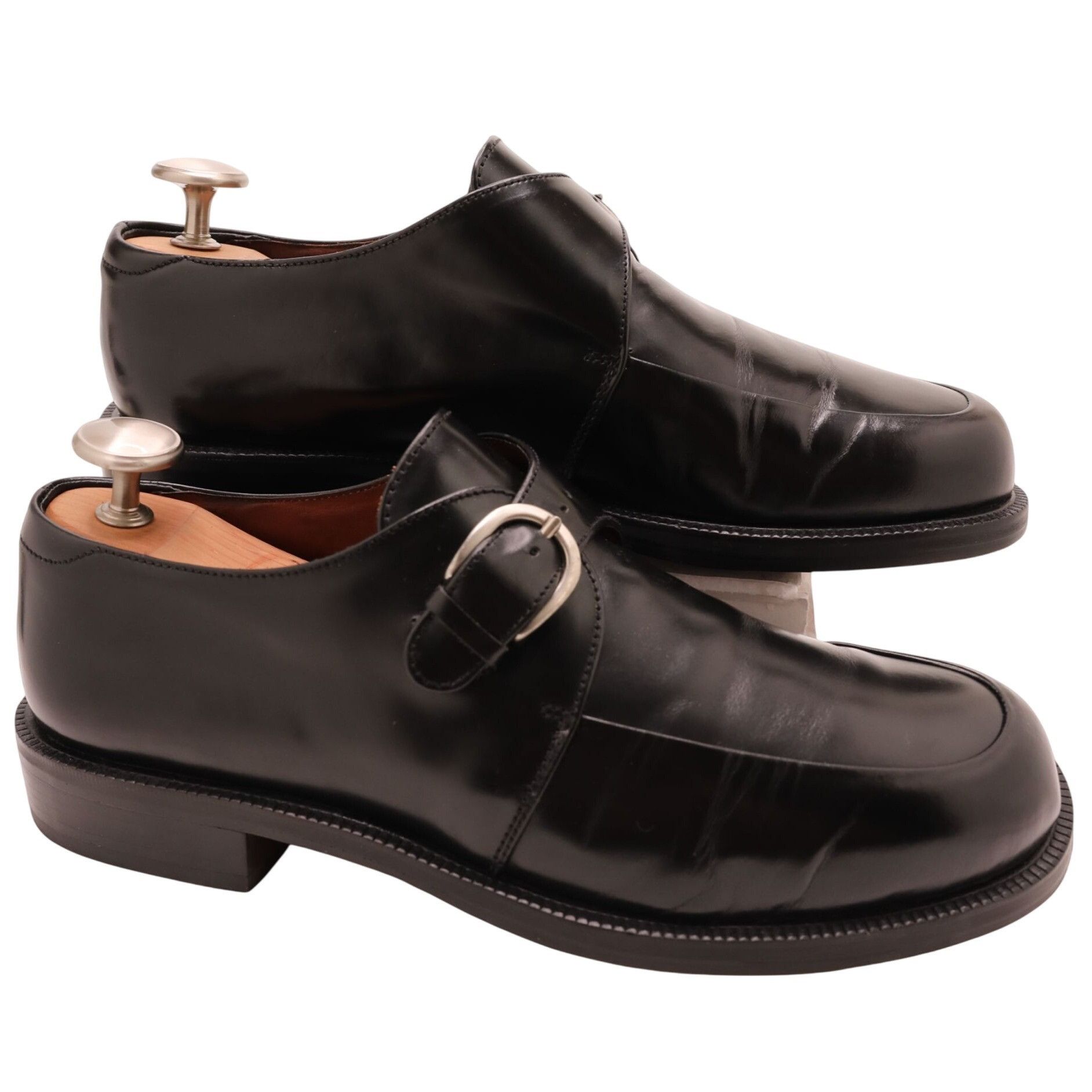 Cole Haan Cole Haan Mens 10D Black Leather Monk Strap Loafers Buckle Size US 10 / EU 43 - 6 Thumbnail