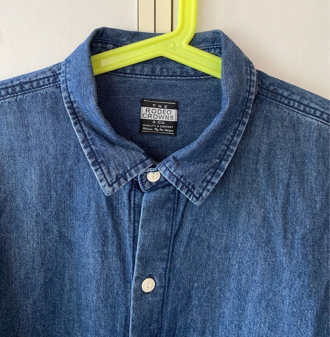 Japanese Brand RODEO CROWNS DENIM SHIRT Size US XL / EU 56 / 4 - 3 Thumbnail