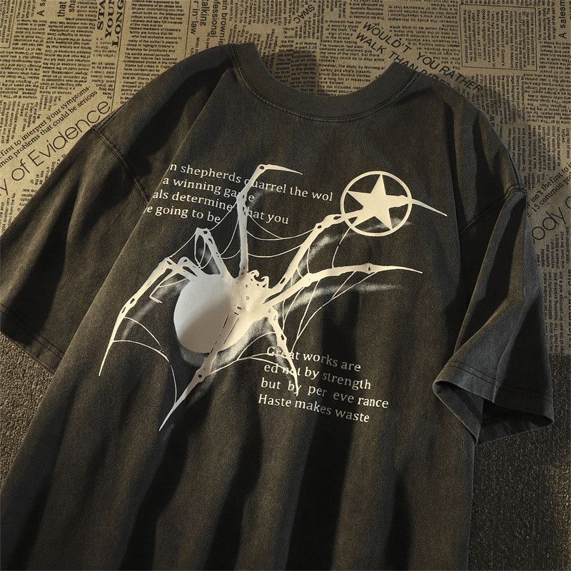 Japanese Brand Arachnid Spider 5-Star Black Printed Tee Size US L / EU 52-54 / 3 - 3 Thumbnail
