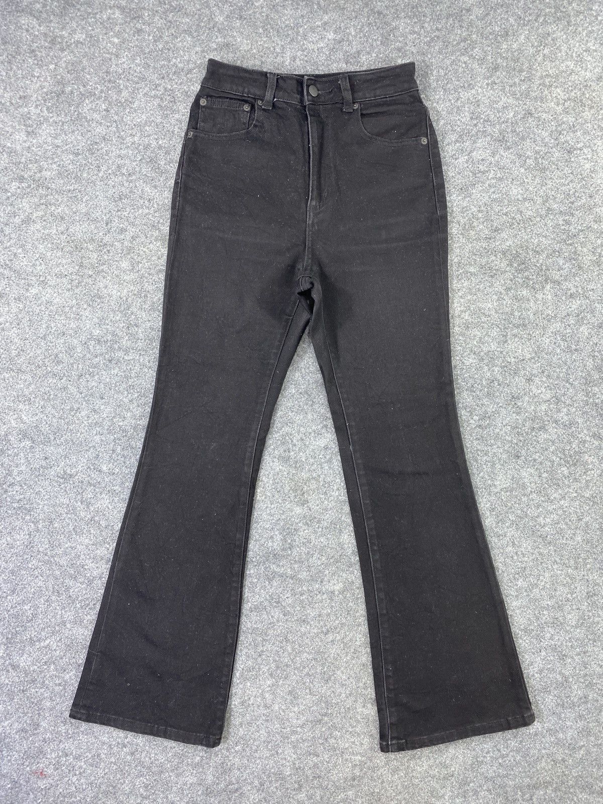 Japanese Brand Gu Flare Black Jeans - J1008 Size 25" / US 0 / IT 36 - 1 Thumbnail