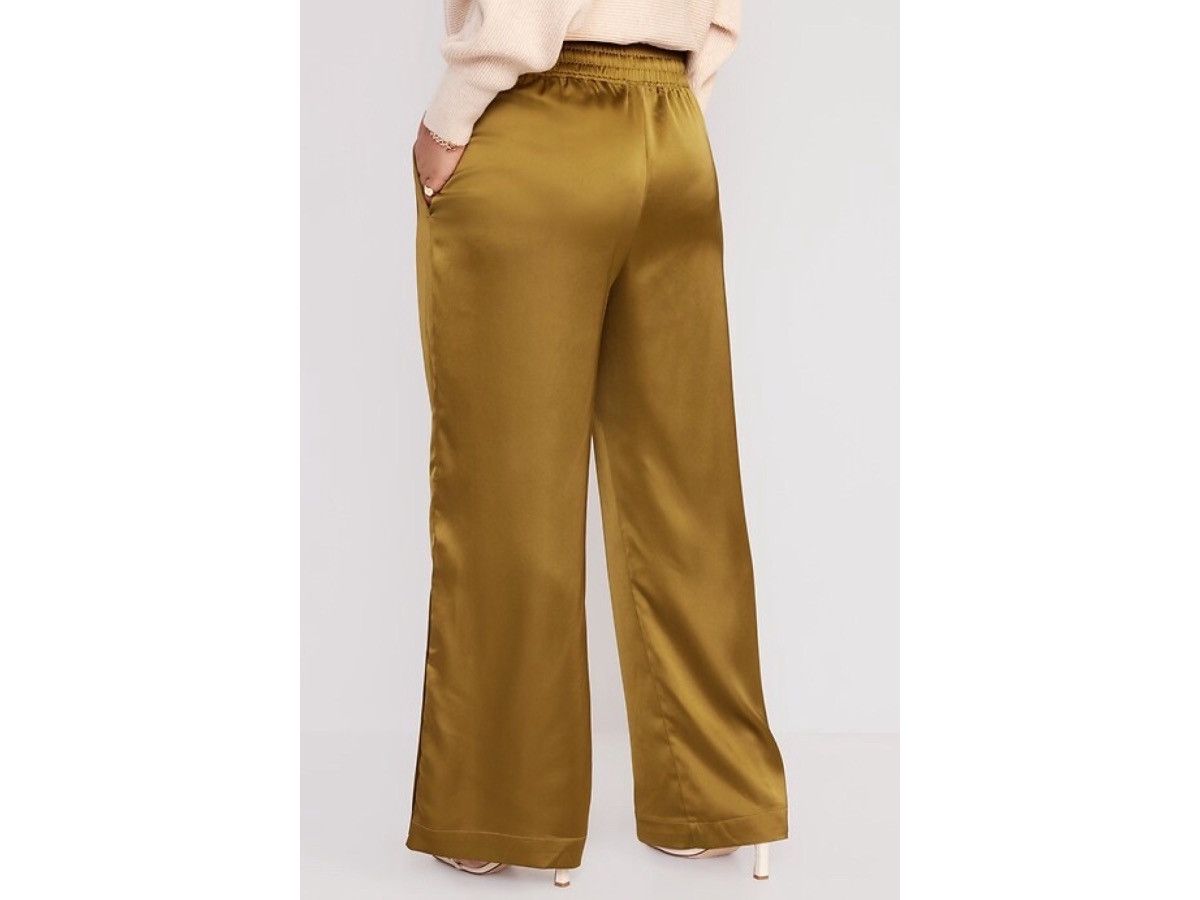 Other Sincerly Jules gold M size High Waisted Wide Leg Pants NWT Size 32" / US 10 / IT 46 - 1 Thumbnail