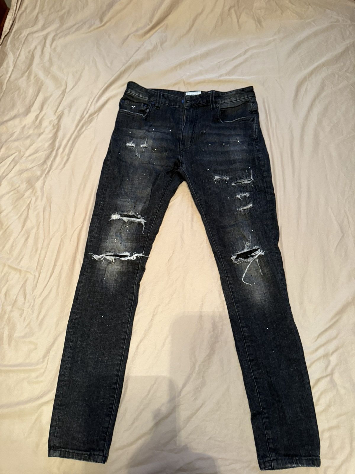 Vintage Italian Black Denim Cut Jeans Size US 32 / EU 48 - 1 Thumbnail