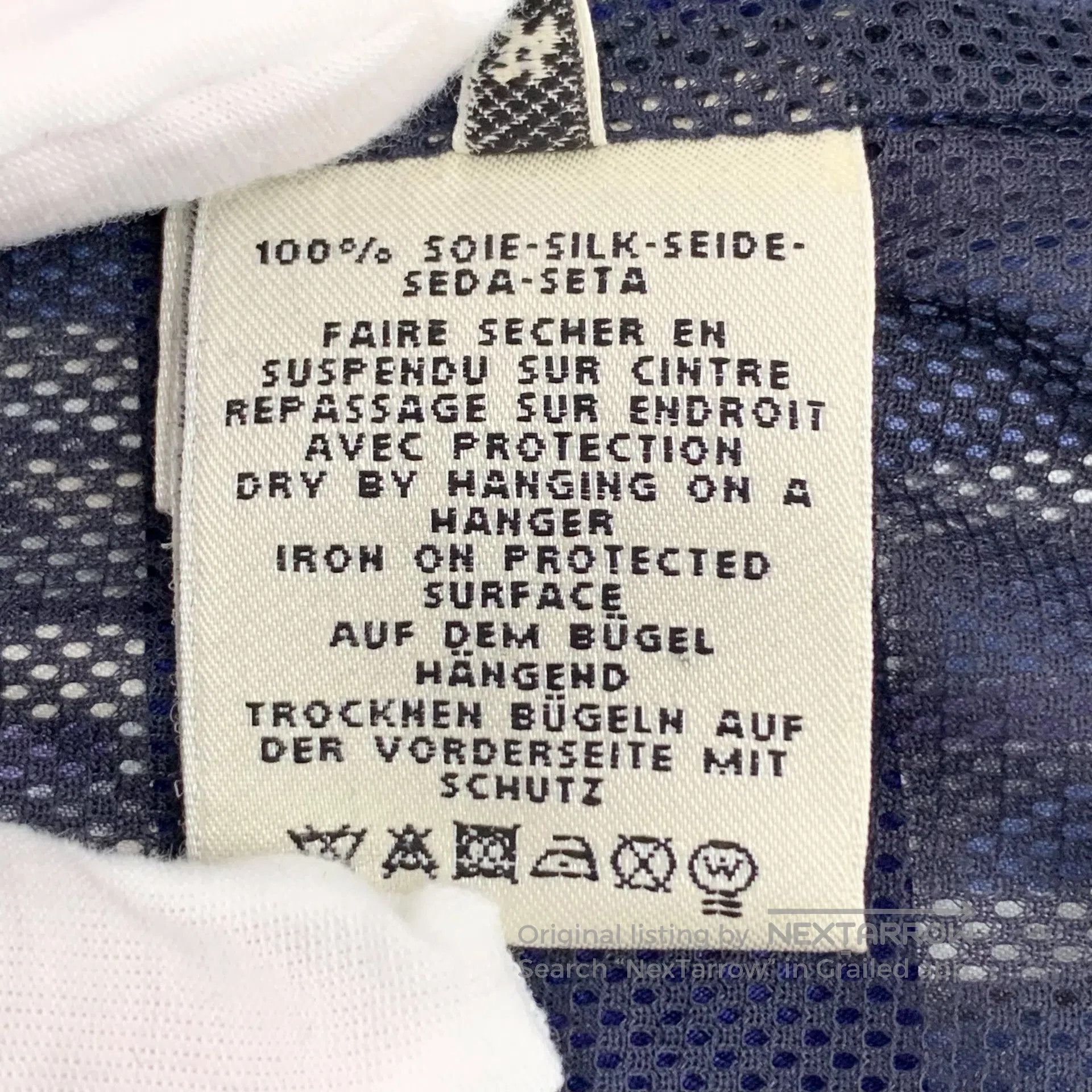 Hermes Hermes Dark Blue Monogram Printed Silk-cotton Hooded Zippe Size XXS / US 00 / IT 34 - 7 Thumbnail
