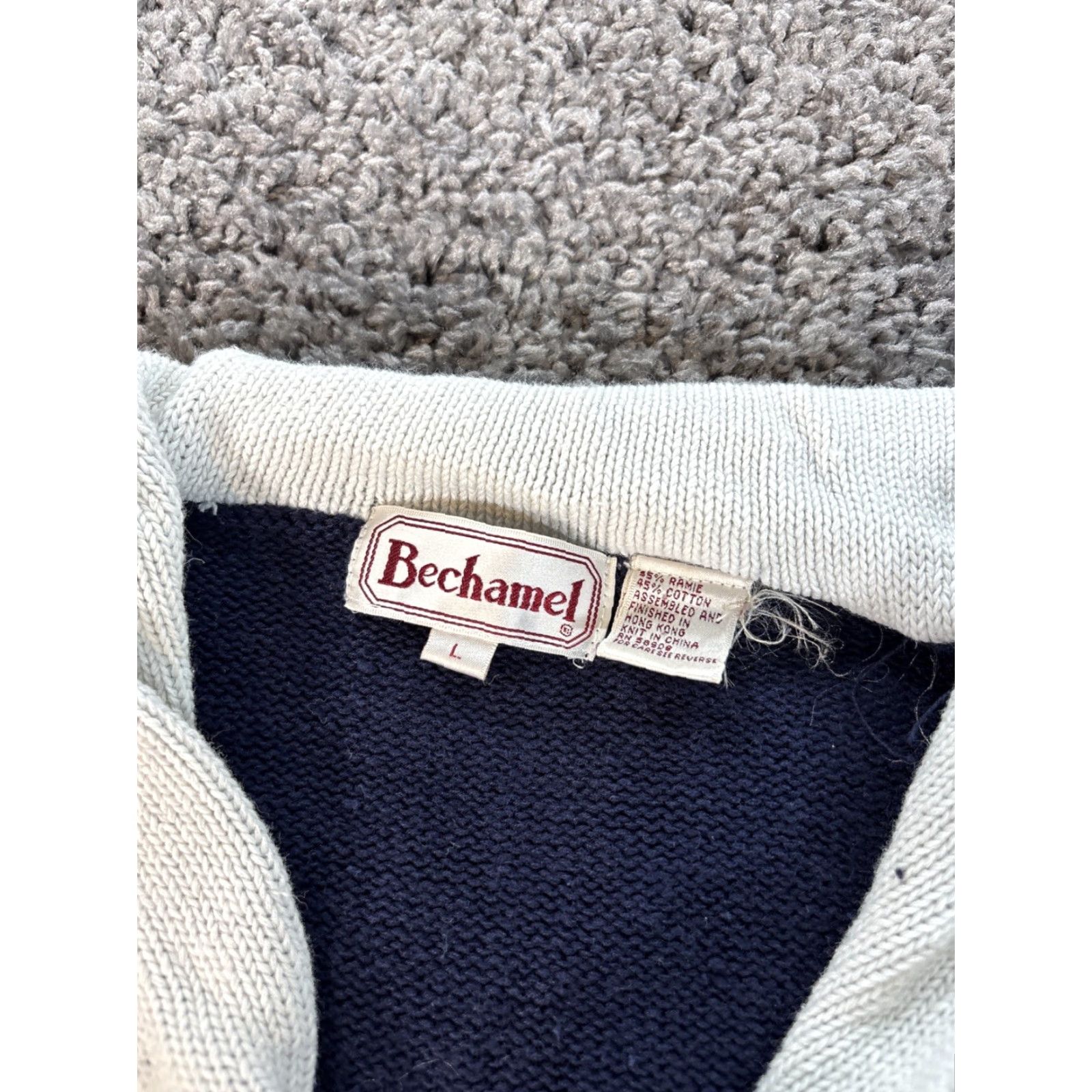 Vintage VINTAGE 90s Bechamel Traffic Control L L T-Shirt Blue Knit Cotton Embroidered Short Sleeve Round Neck Men Mens Size US L / EU 52-54 / 3 - 4 Thumbnail