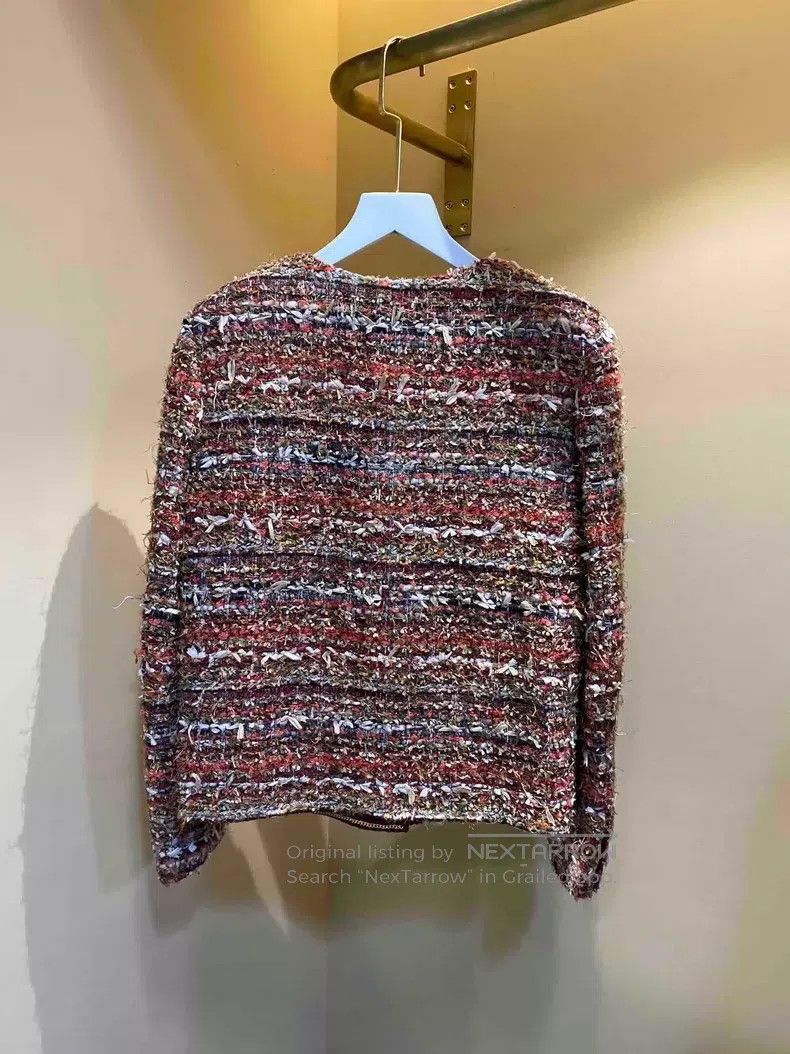 Chanel Chanel 18K Forest Maple Red Tassel Tweed Coat Size XXS / US 00 / IT 34 - 2 Thumbnail
