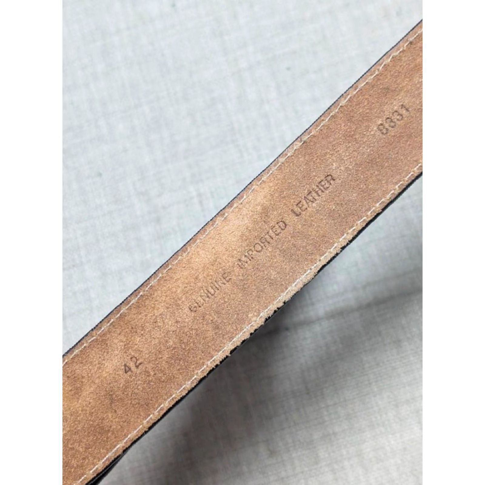 Vintage VINTAGE western belt belt Oak Leaves Leather Cowhide 42 Black Mens 1-5/8" Adults 42 Western Size 42 - 7 Thumbnail