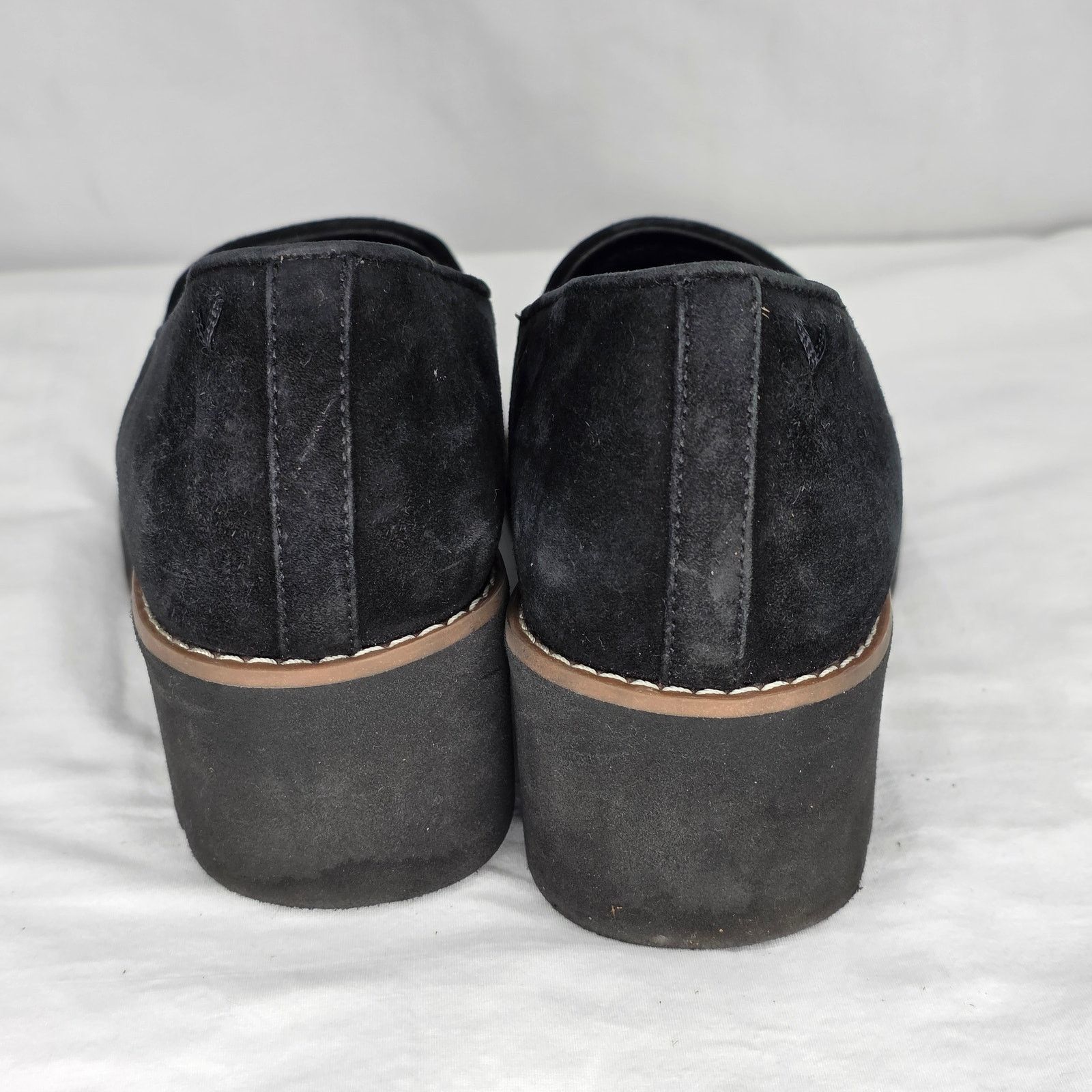 Vionic Vionic Black Suede Willa Chunky Wedge Round Toe Loafer Shoes Size US 7.5 / IT 37.5 - 7 Thumbnail