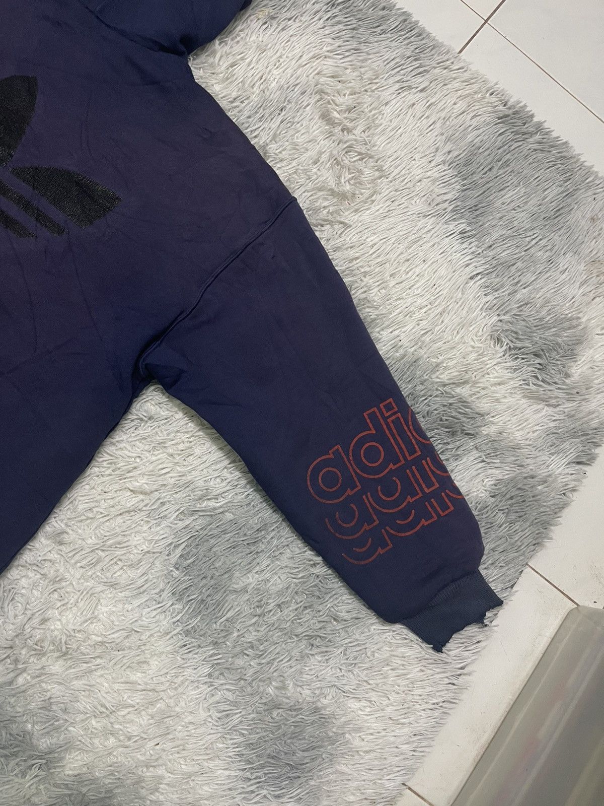 Adidas 90s ADIDAS HOODIE ZIPPER UP RARE DESIGN DISTRESSED Size US XL / EU 56 / 4 - 22 Thumbnail