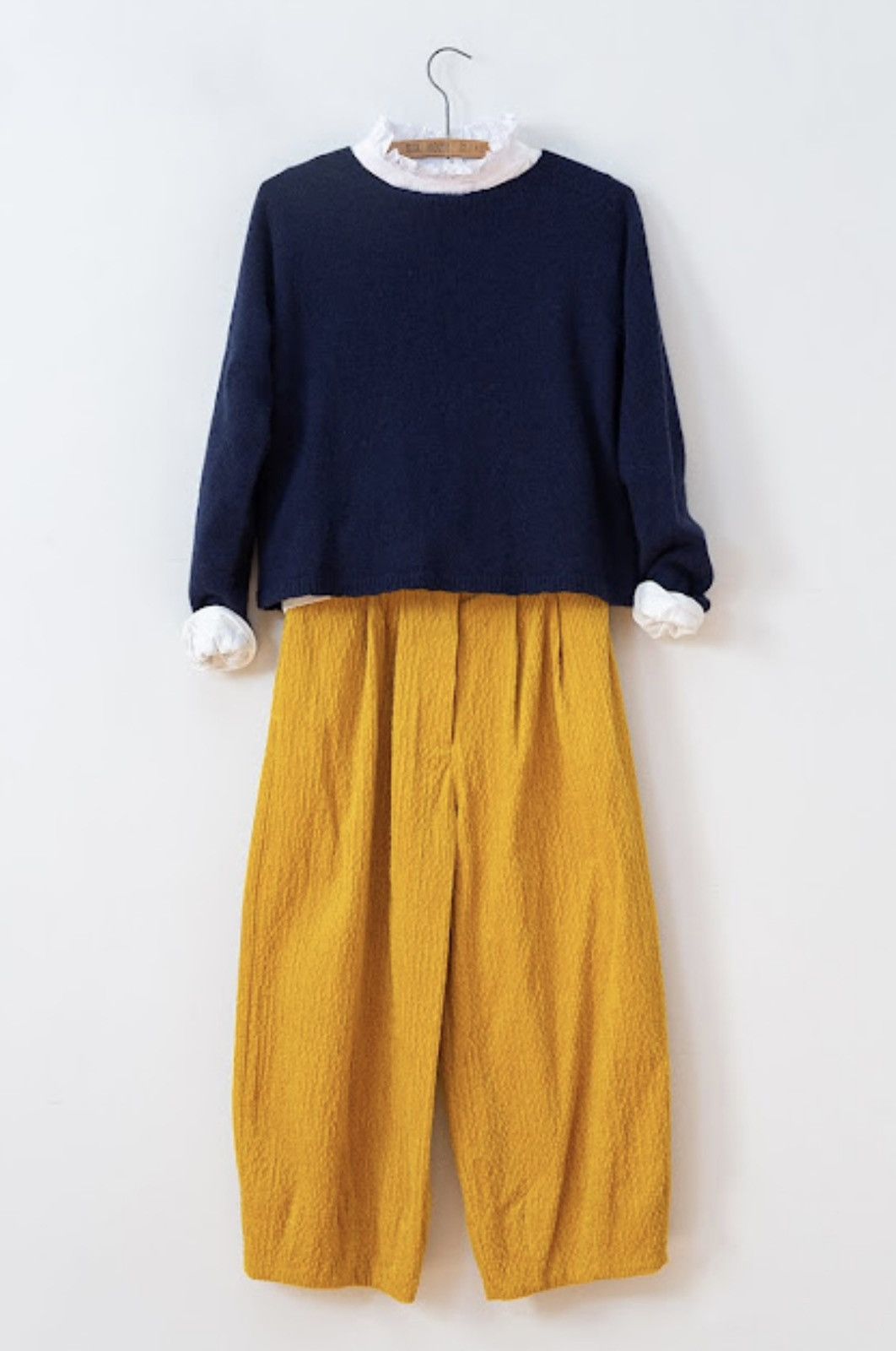 Margaret Howell CABBAGES & ROSES Yellow Corduroy Wide Cropped Trousers Pants Size 27" / US 4 / IT 40 - 7 Thumbnail