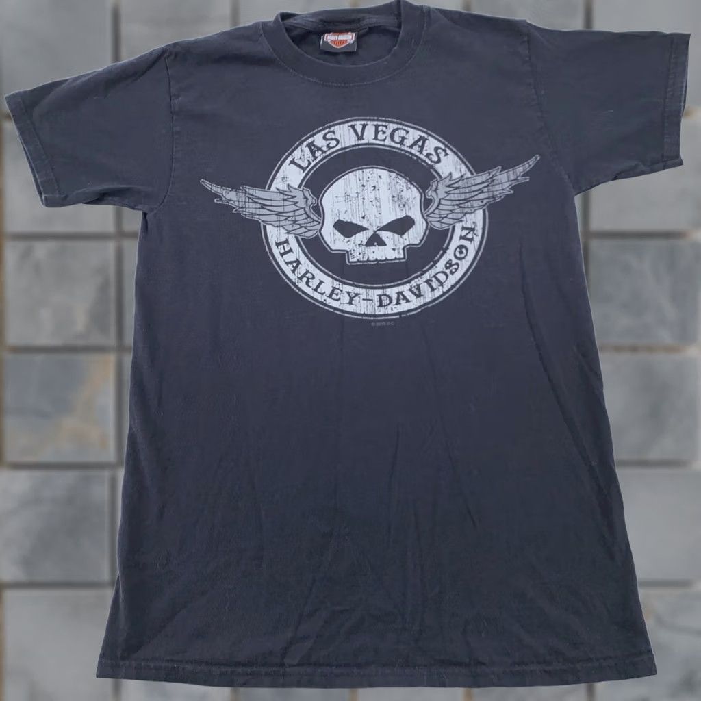 Harley Davidson Harley-Davidson Shirt Mens XS Black Skull Graphic Print Biker Motorcycle City Las Vegas Nevada Shirt T-Shirt Crew Neck Short Sleeve Mens XS Size US XS / EU 42 / 0 - 1 Thumbnail