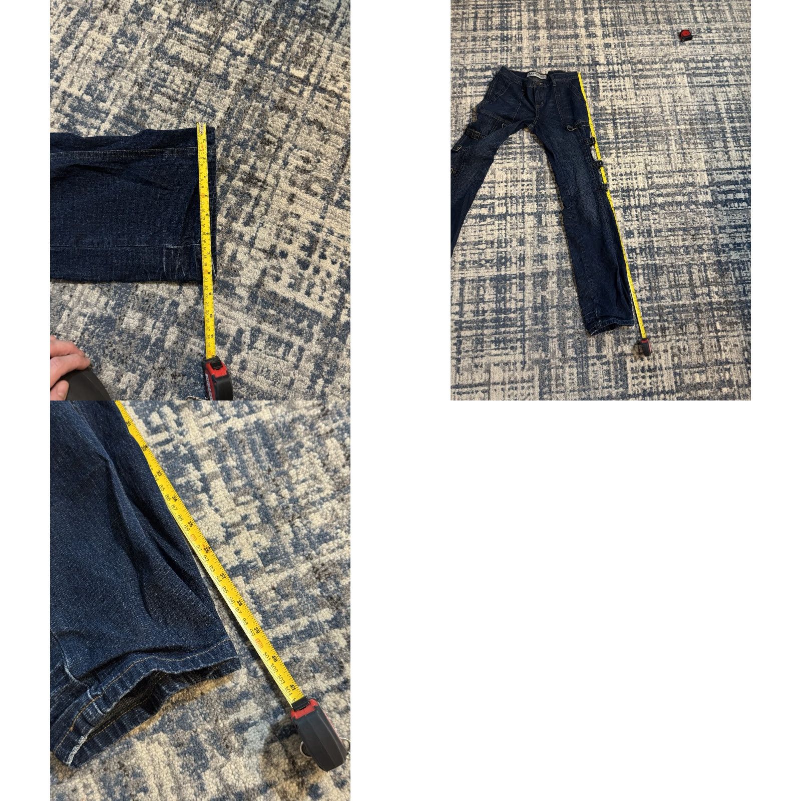 Express VINTAGE Y2K Express Jeans Sz 4 Low Rise Raver Buckle Straps Chain Precision Fit Size 27" / US 4 / IT 40 - 10 Thumbnail