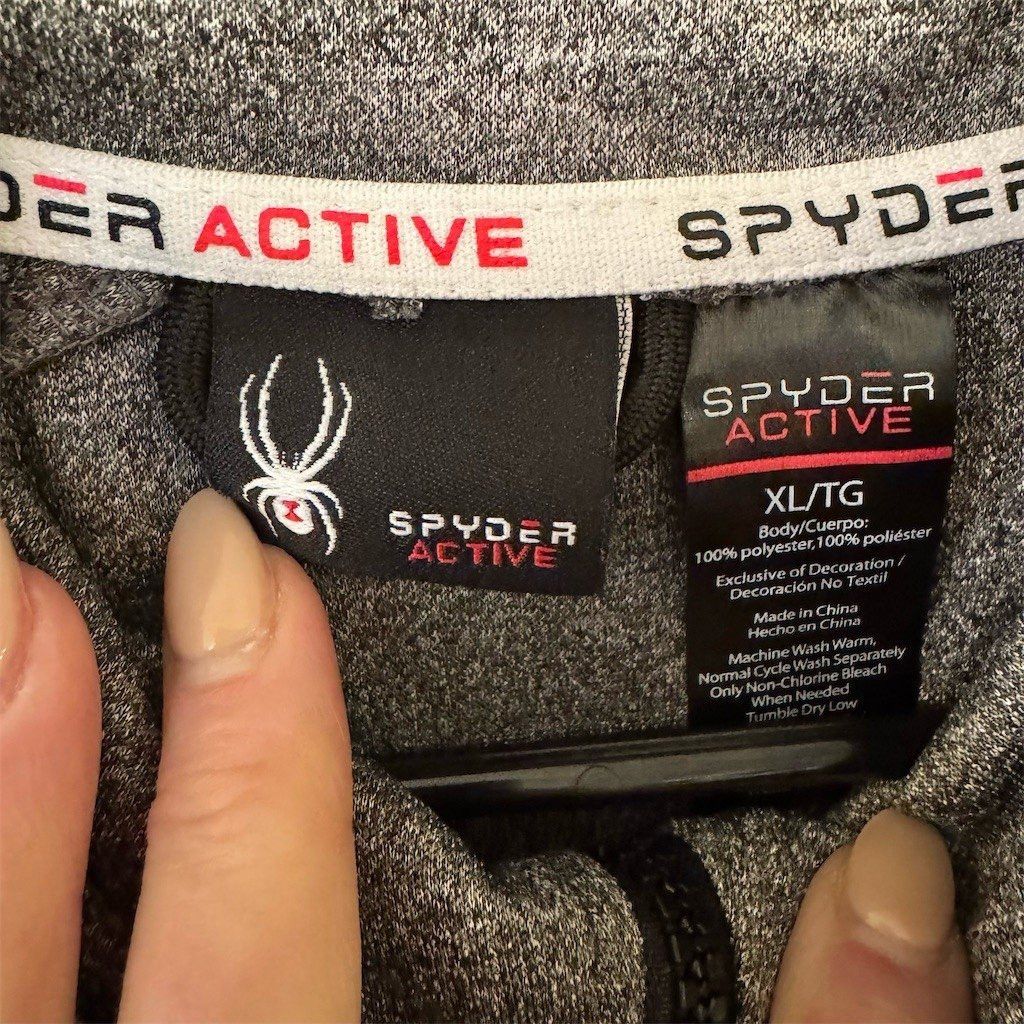 Spyder Spyder Active Jacket Mens XL Heather Gray Full Zip Fleece Size US XL / EU 56 / 4 - 3 Thumbnail