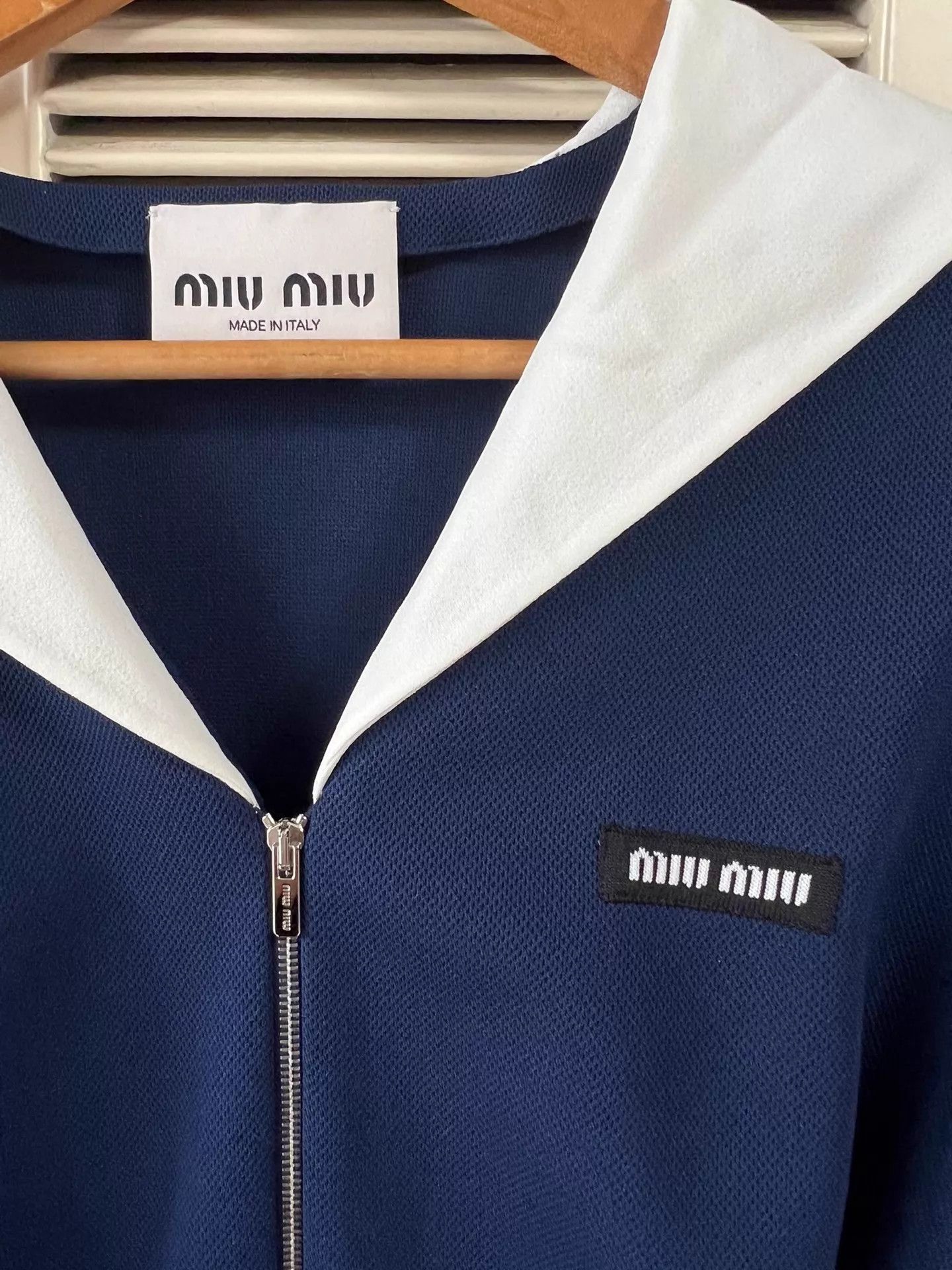 Miu Miu Miu Miu Blue & White Colorblock Navy Collar Slim Dress 38 Size XS / US 0-2 / IT 36-38 - 4 Thumbnail