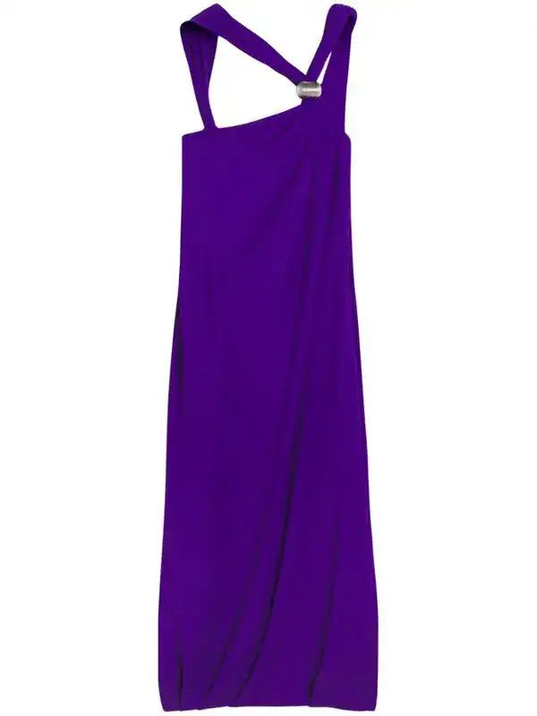 Lanvin o1y0326 Midi Dress in Purple Size L / US 10 / IT 46 - 1 Thumbnail