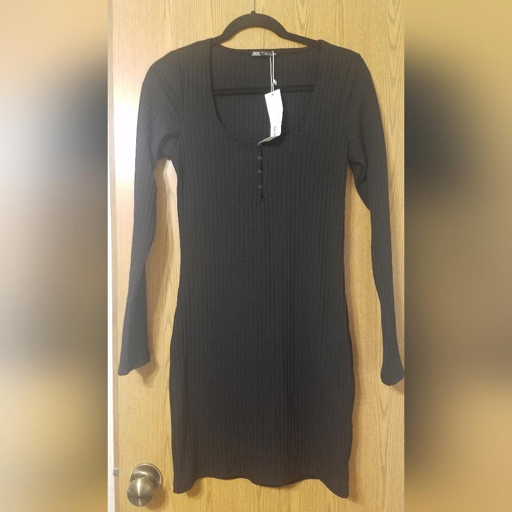 Zara NWT Zara Black Dress Size Large Size L / US 10 / IT 46 - 1 Thumbnail