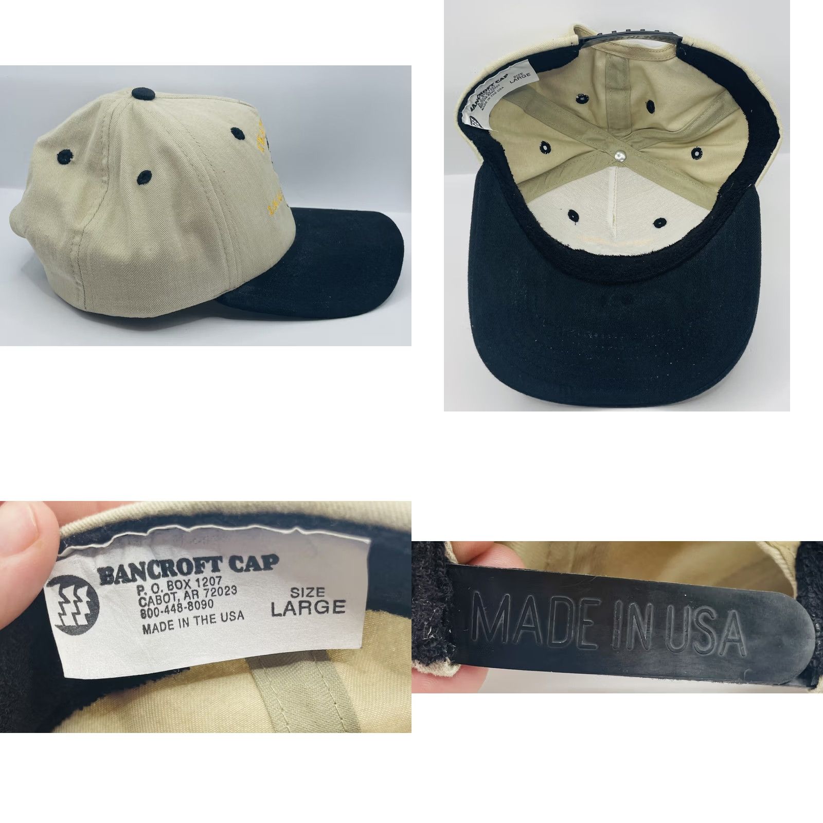 Vintage VINTAGE Snap-Back Baseball Hat Cap Brown/Black Adjustable Made In USA Men’s Teamstets Cap Size ONE SIZE - 8 Thumbnail