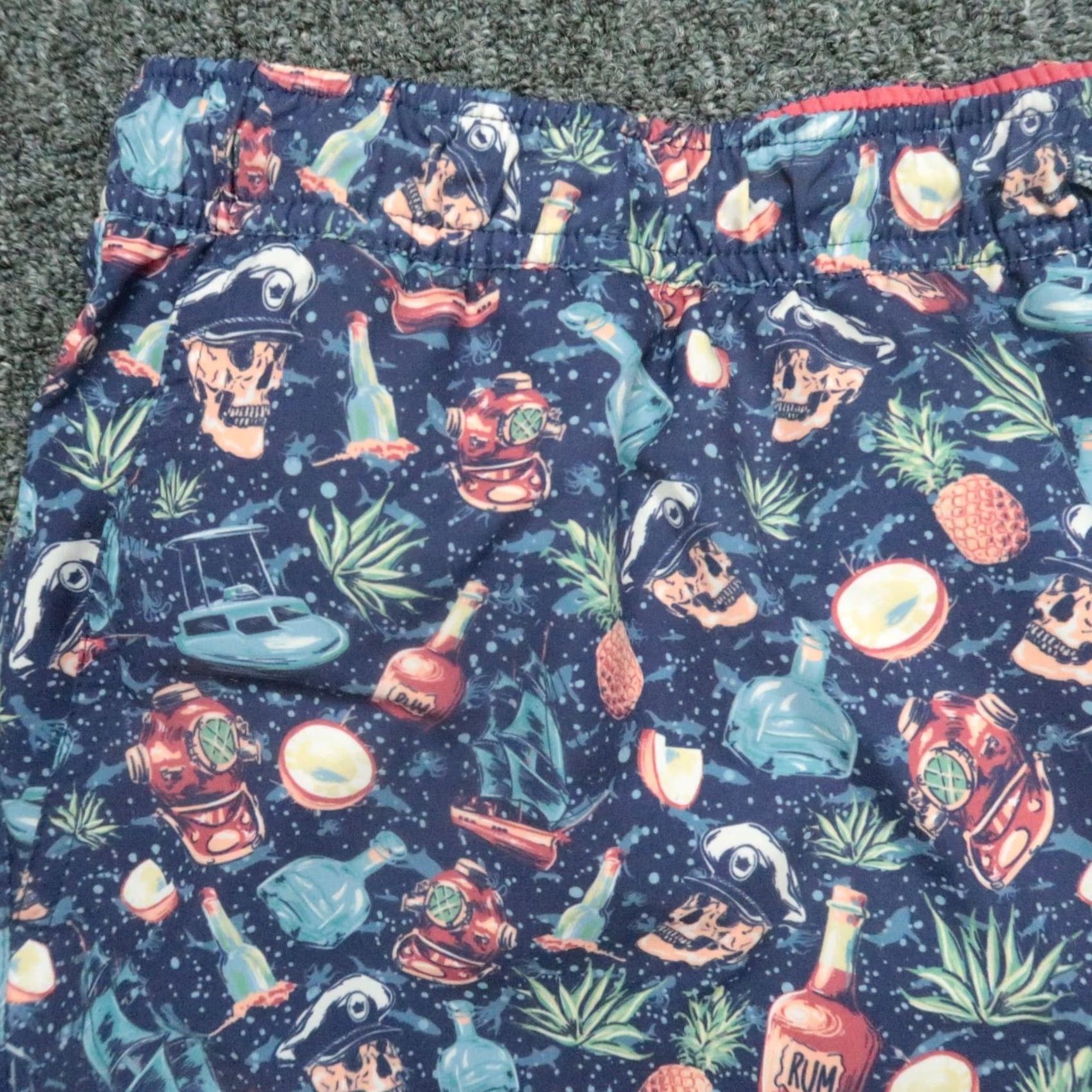 Peter Millar Peter Millar Swim Trunks Mens XXL Blue Seaside Ship Faced Skull Lined Shorts Size US 39 - 2 Thumbnail