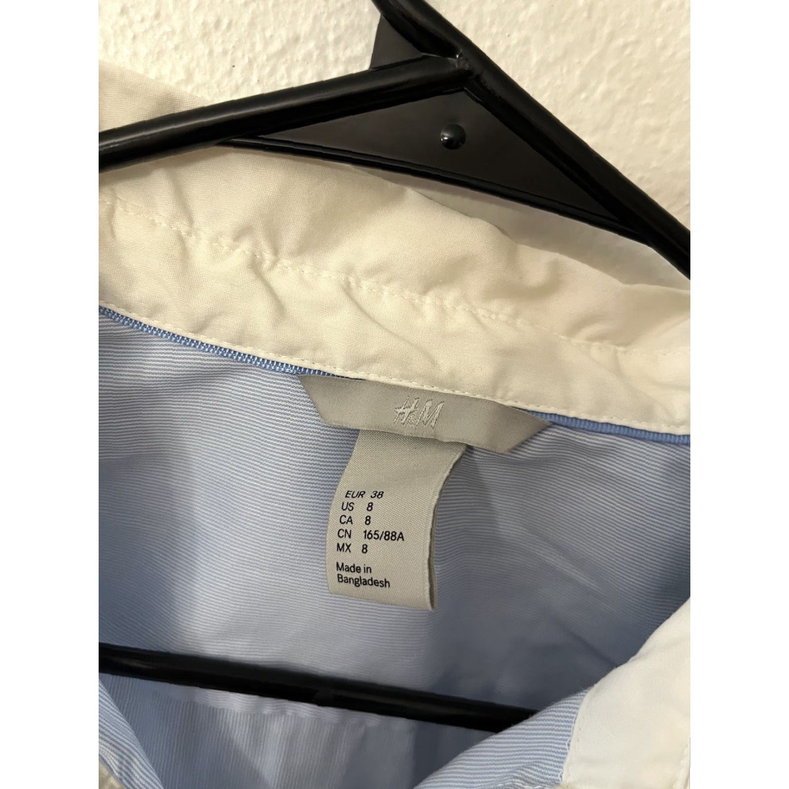 H&M VINTAGE H&M Button-Up Shirt Women's Size 8 Blue Cotton Long Sleeve Collared Classic Size M / US 6-8 / IT 42-44 - 3 Thumbnail