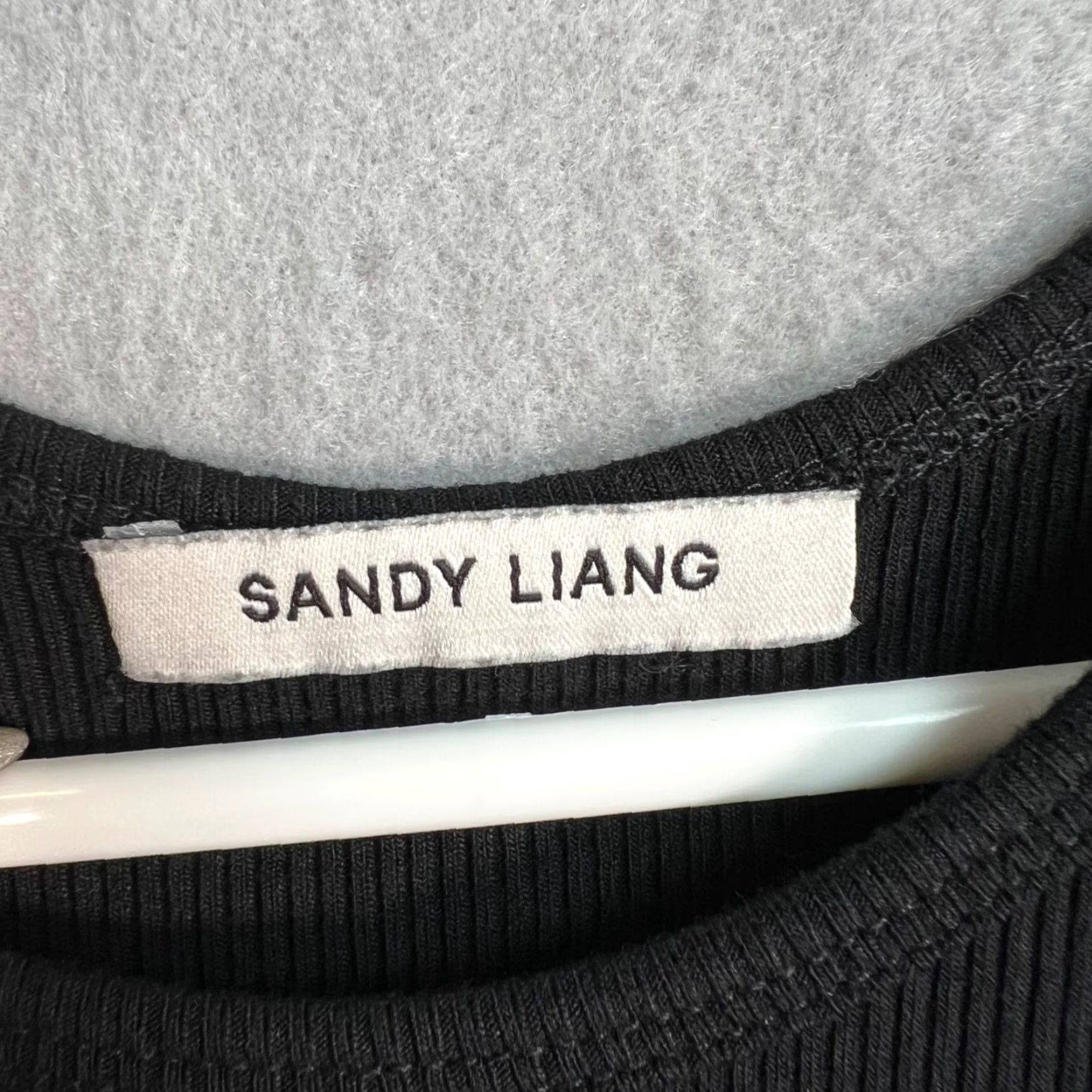 Sandy Liang Sandy Liang Black Ribbed Cut-Out Maxi Dress Sleeveless Adult Medium Womens Size M / US 6-8 / IT 42-44 - 3 Thumbnail