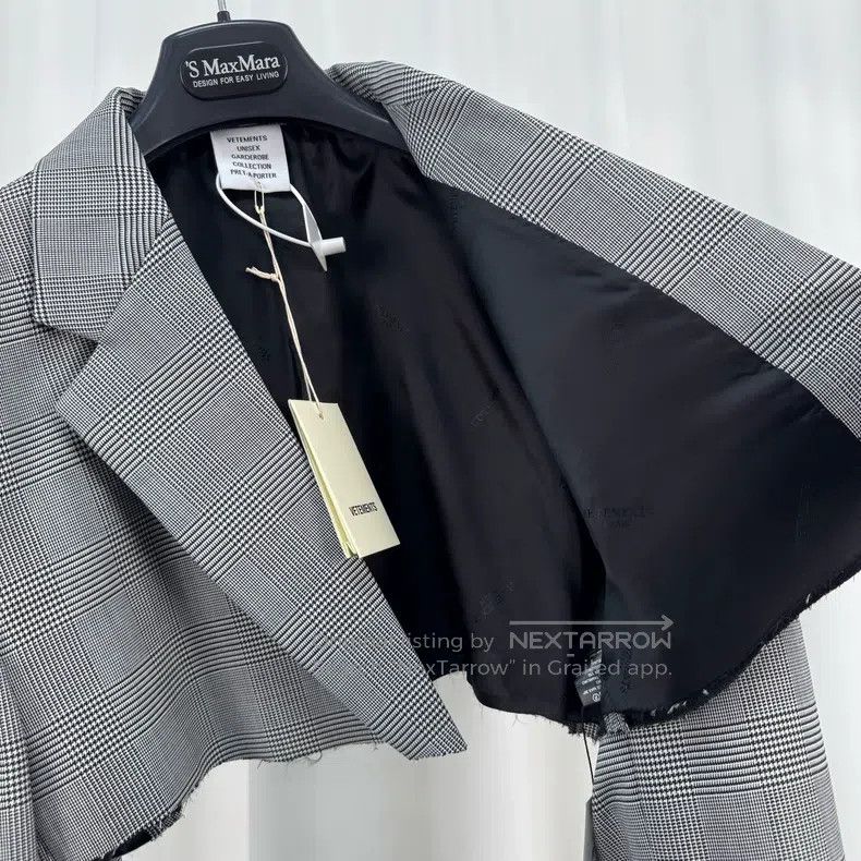 Vetements Vetements Patch Lettering Short Checkered Blazer Jacket Size S / US 4 / IT 40 - 6 Thumbnail