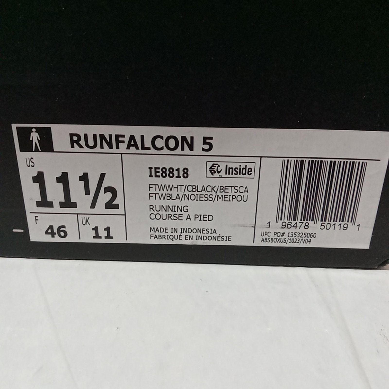 Adidas Adidas Runfalcon 5 White Black Red Running Shoes Men's 11.5 Size US 11.5 / EU 44-45 - 9 Thumbnail