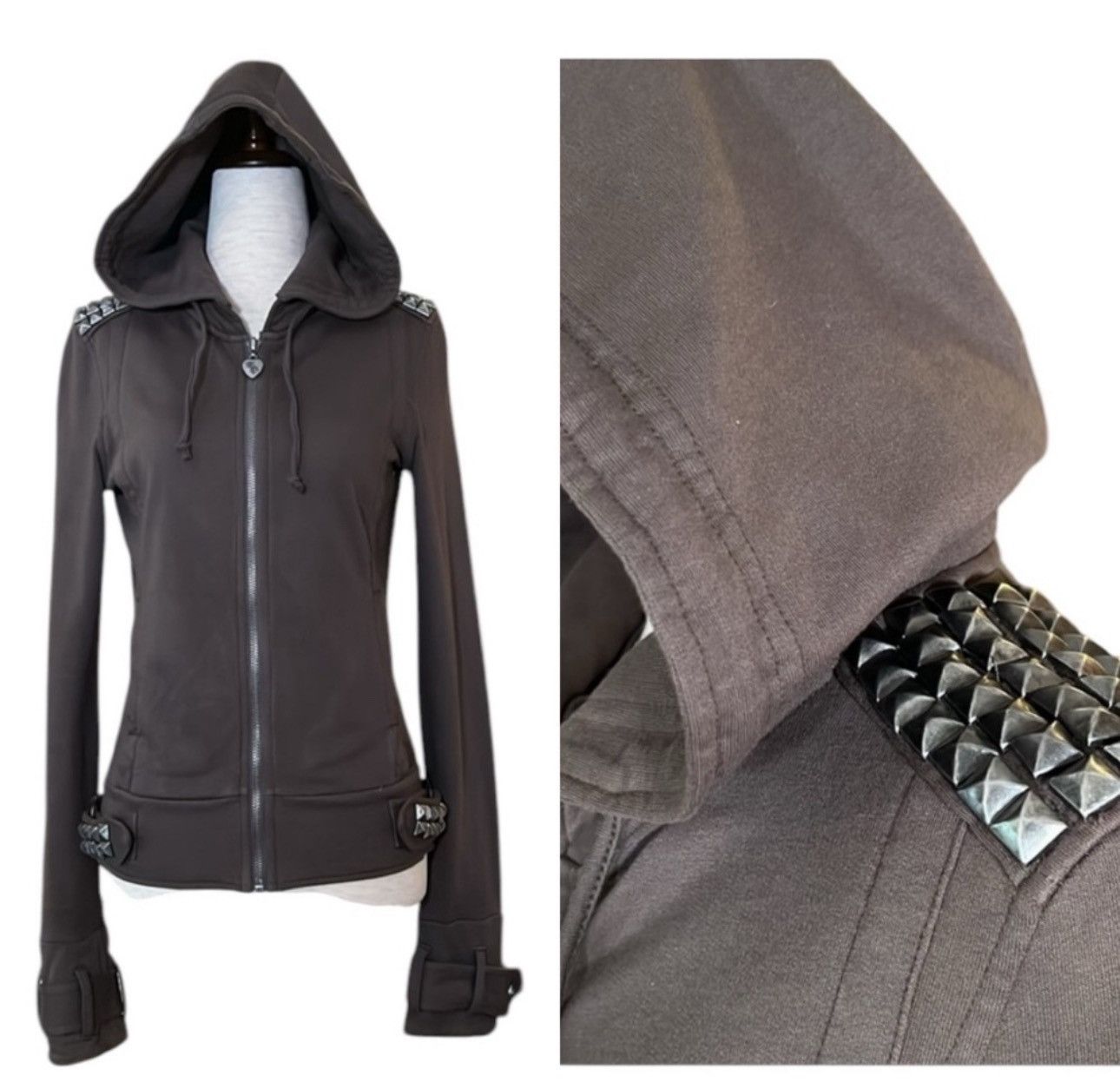 Other 2000s twisted heart studded zip up Size US XS / EU 42 / 0 - 1 Thumbnail