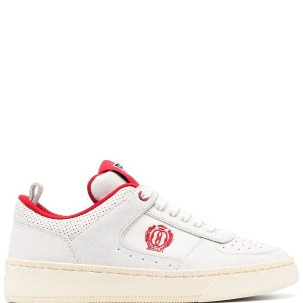 Bally Bally Riweira Low-Top Sneakers White Red Men’s Size 10 Size US 10 / EU 43 - 1 Thumbnail