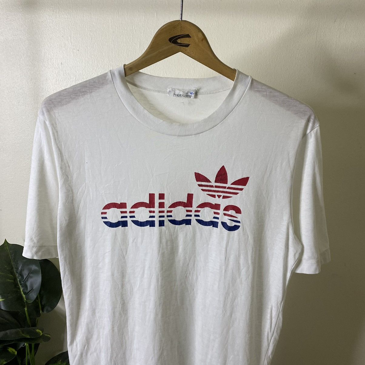 Adidas Vintage 1980s Adidas Spell Out Tee Size US M / EU 48-50 / 2 - 2 Thumbnail