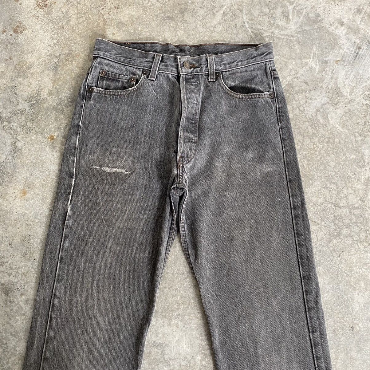 Levi's Size 29x31 Vintage 1990 Levis 501 Faded Black Denim Jeans Size US 29 - 3 Thumbnail