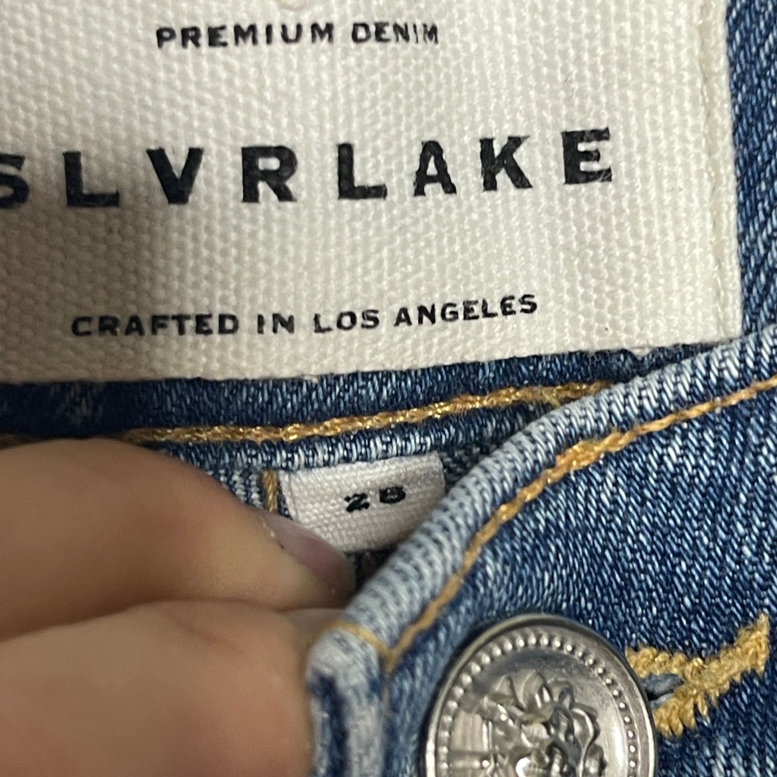 SLVRLAKE SLVRLAKE Beatnik Ankle Straight Jeans in Forever Blue Sz 28 Size 28" / US 6 / IT 42 - 4 Thumbnail