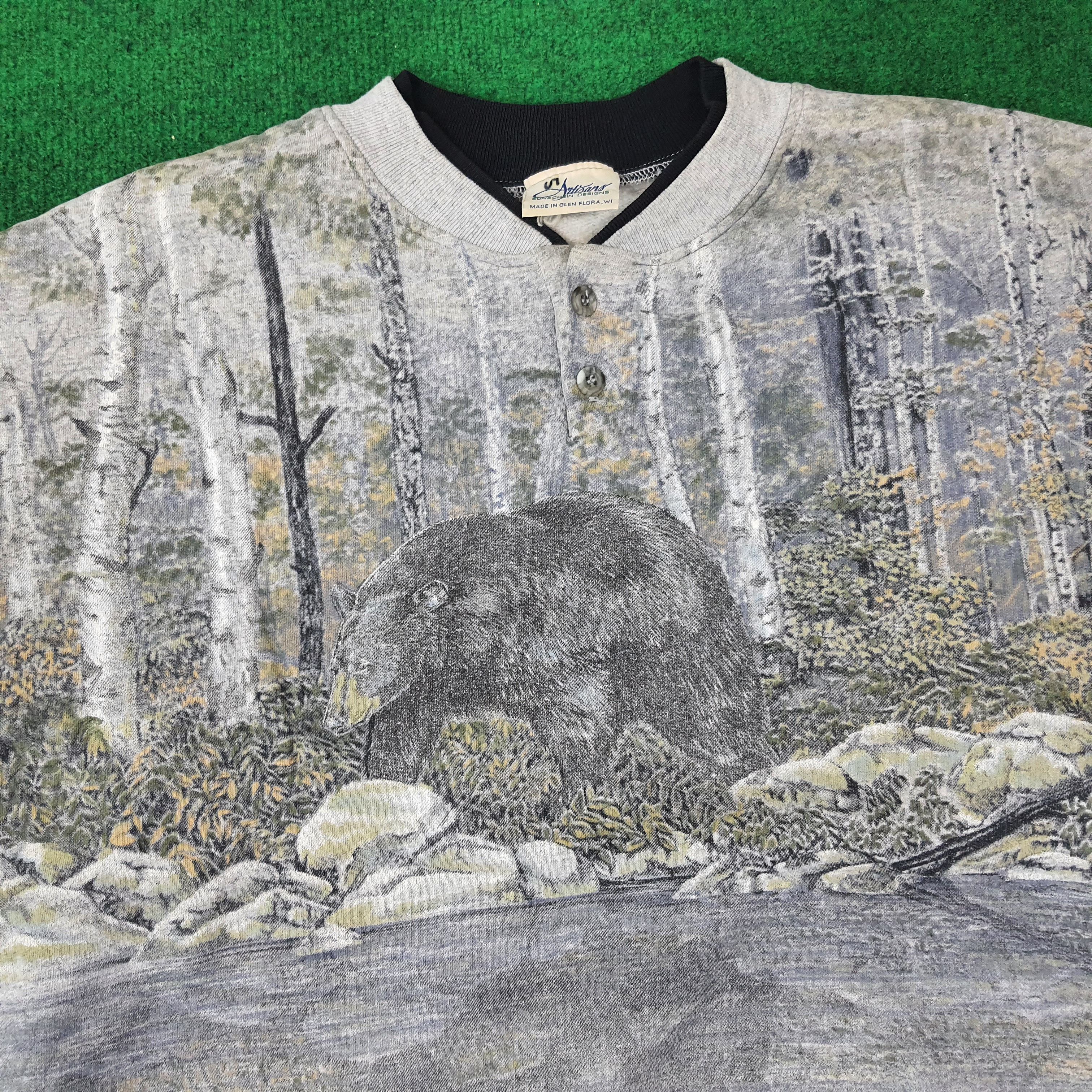 Vintage Vintage Aitisans Art Bear Button Sweatshirt C262N7 Size US M / EU 48-50 / 2 - 2 Thumbnail
