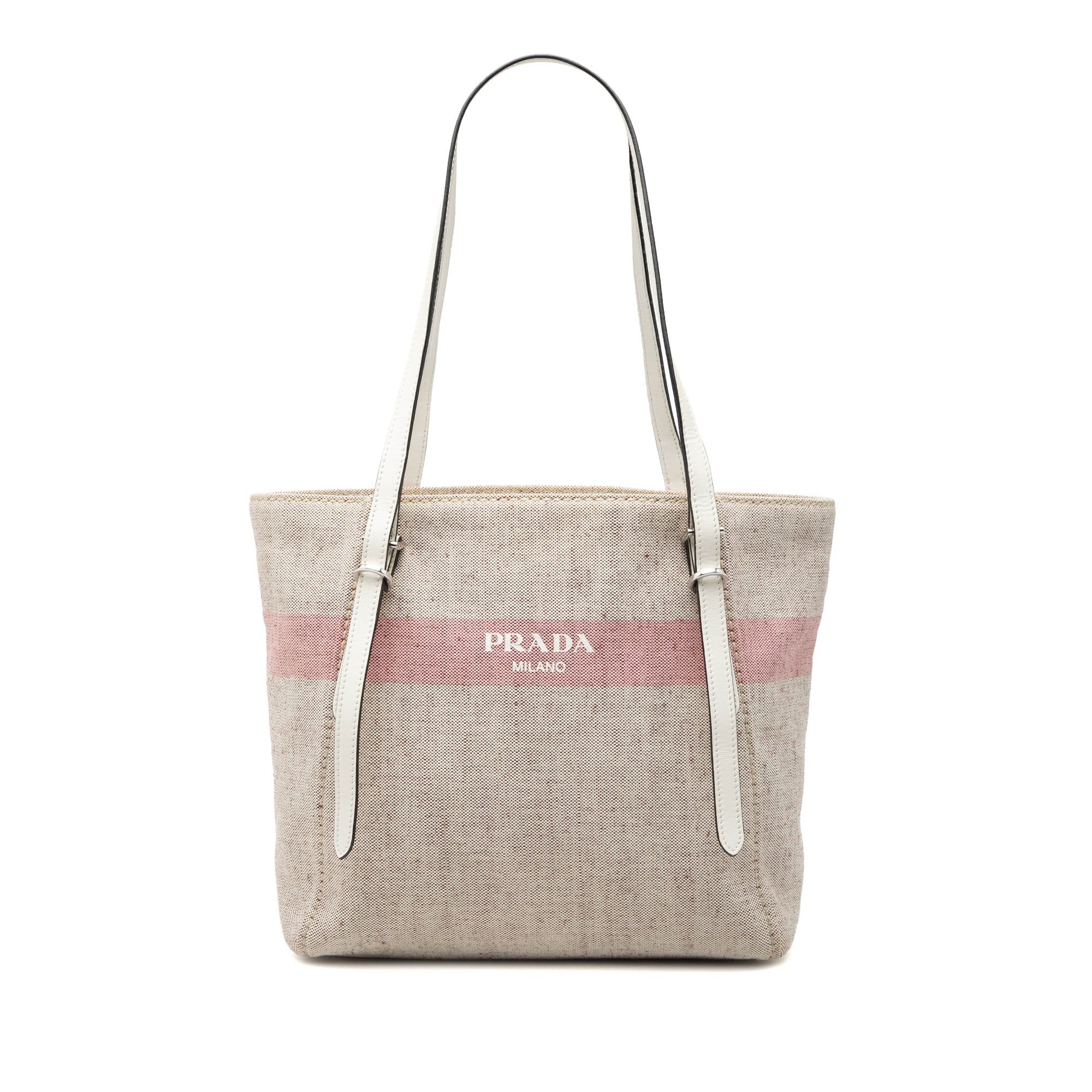 Prada Canvas Logo Stripe Shopper Tote Size ONE SIZE - 1 Thumbnail