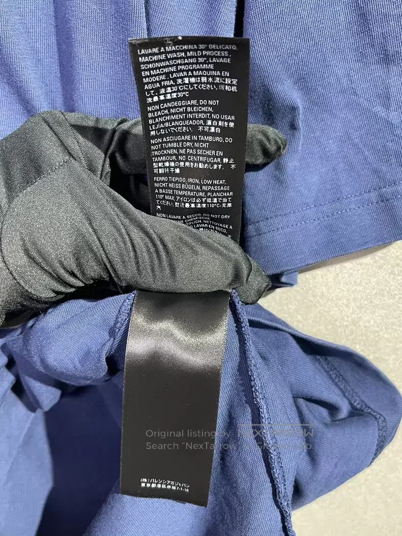 Balenciaga Balenciaga Dark Blue Patch Embroidered Letter Short Sleeve Size US L / EU 52-54 / 3 - 7 Thumbnail