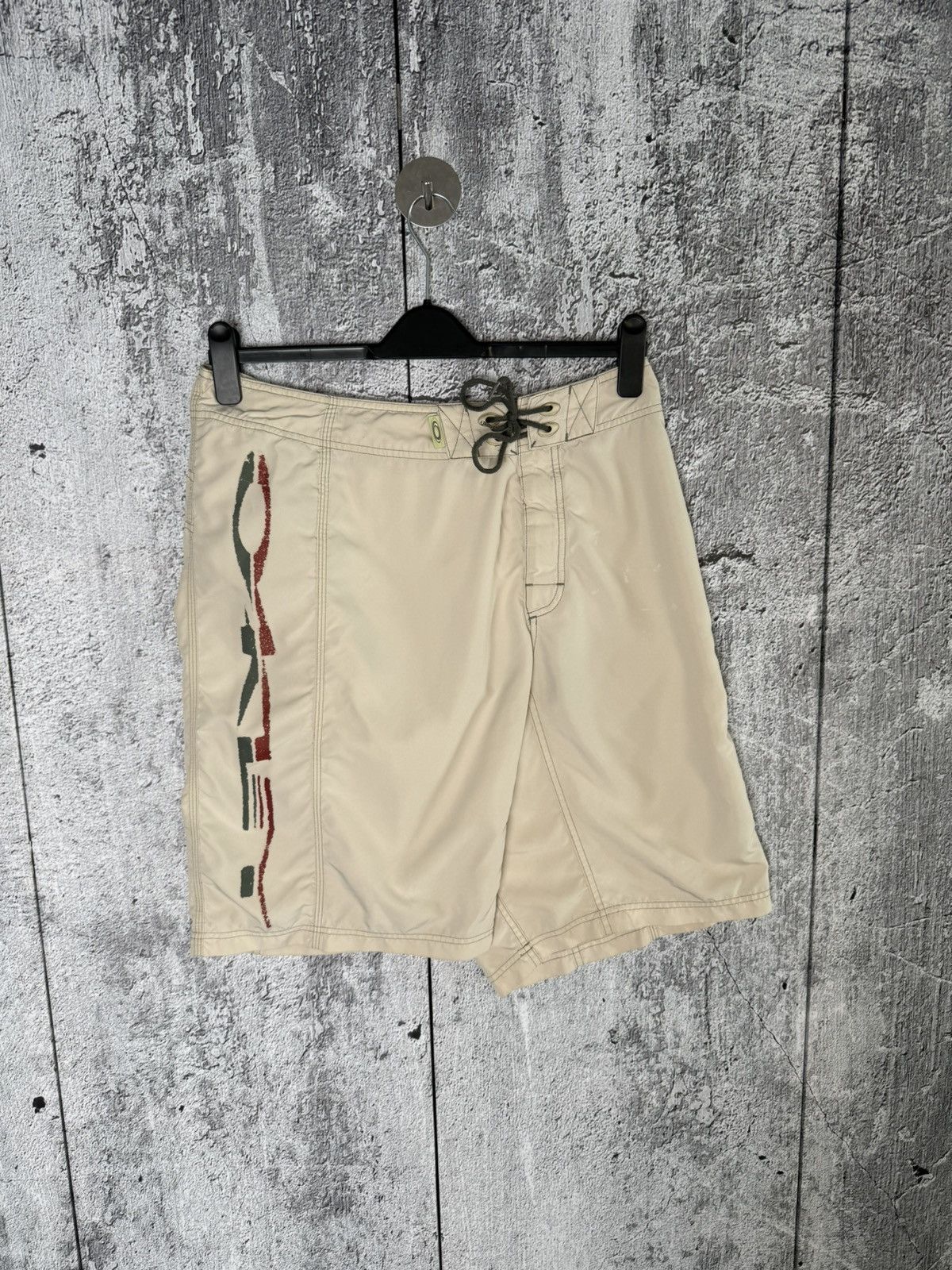 Oakley Vintage Oakley Beige Board Shorts Surf Swim Trunks Big Logo Size US 34 / EU 50 - 3 Thumbnail