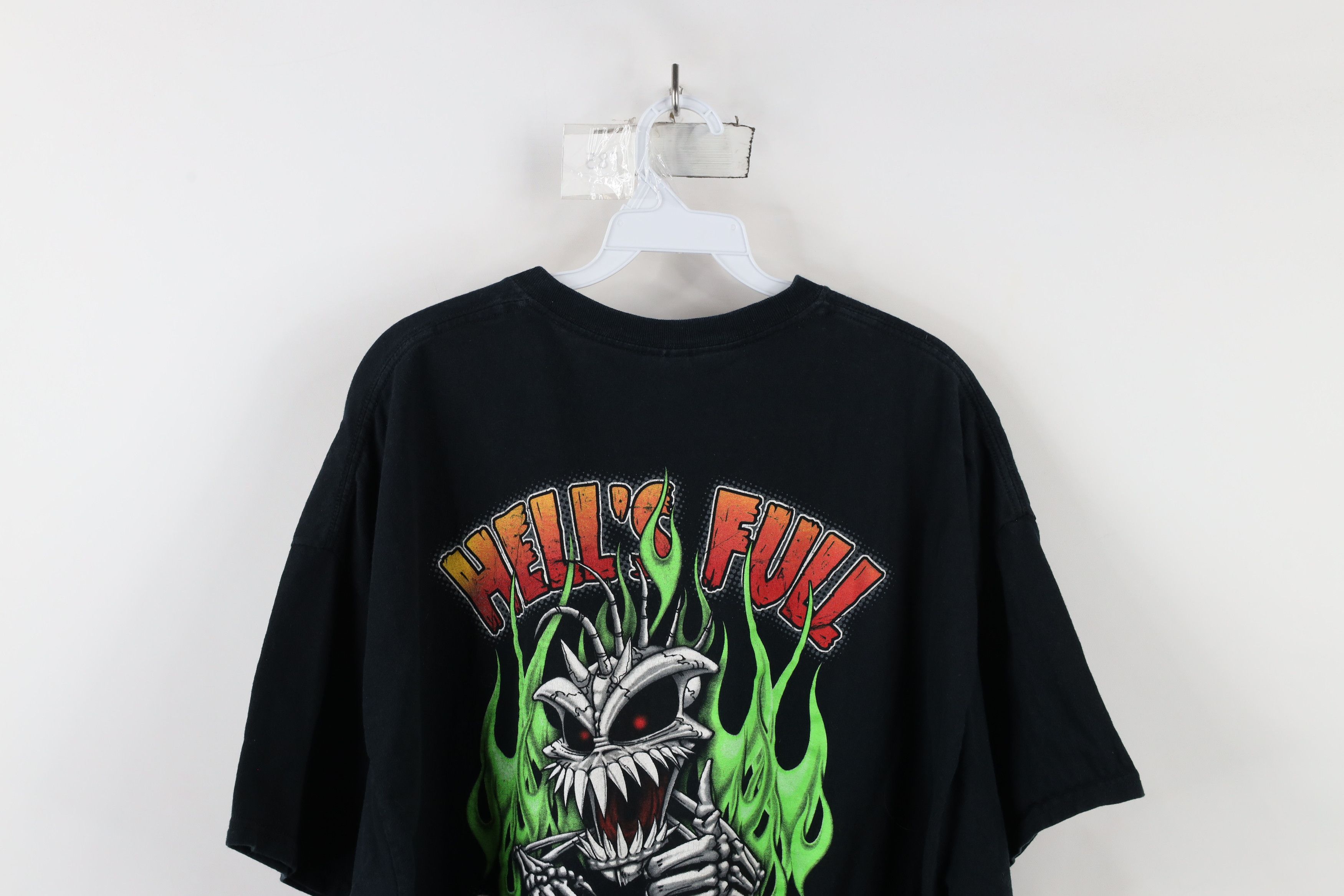 Vintage Vintage Y2K Hells Full So I'm Back Fire Flames T-Shirt Size US XXL / EU 58 / 5 - 10 Thumbnail