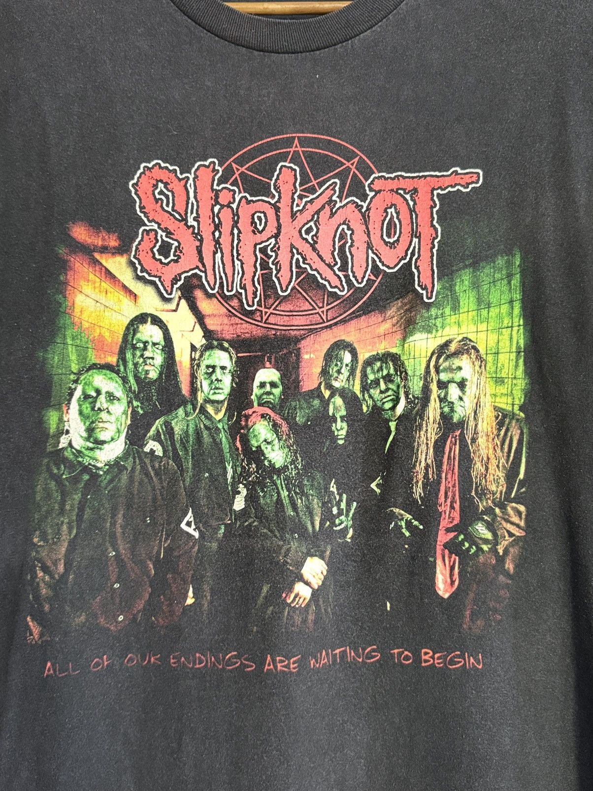 Band Tees Vintage Slipknot American Heavy Metal Band Promo Faded Tee Size US XL / EU 56 / 4 - 2 Thumbnail