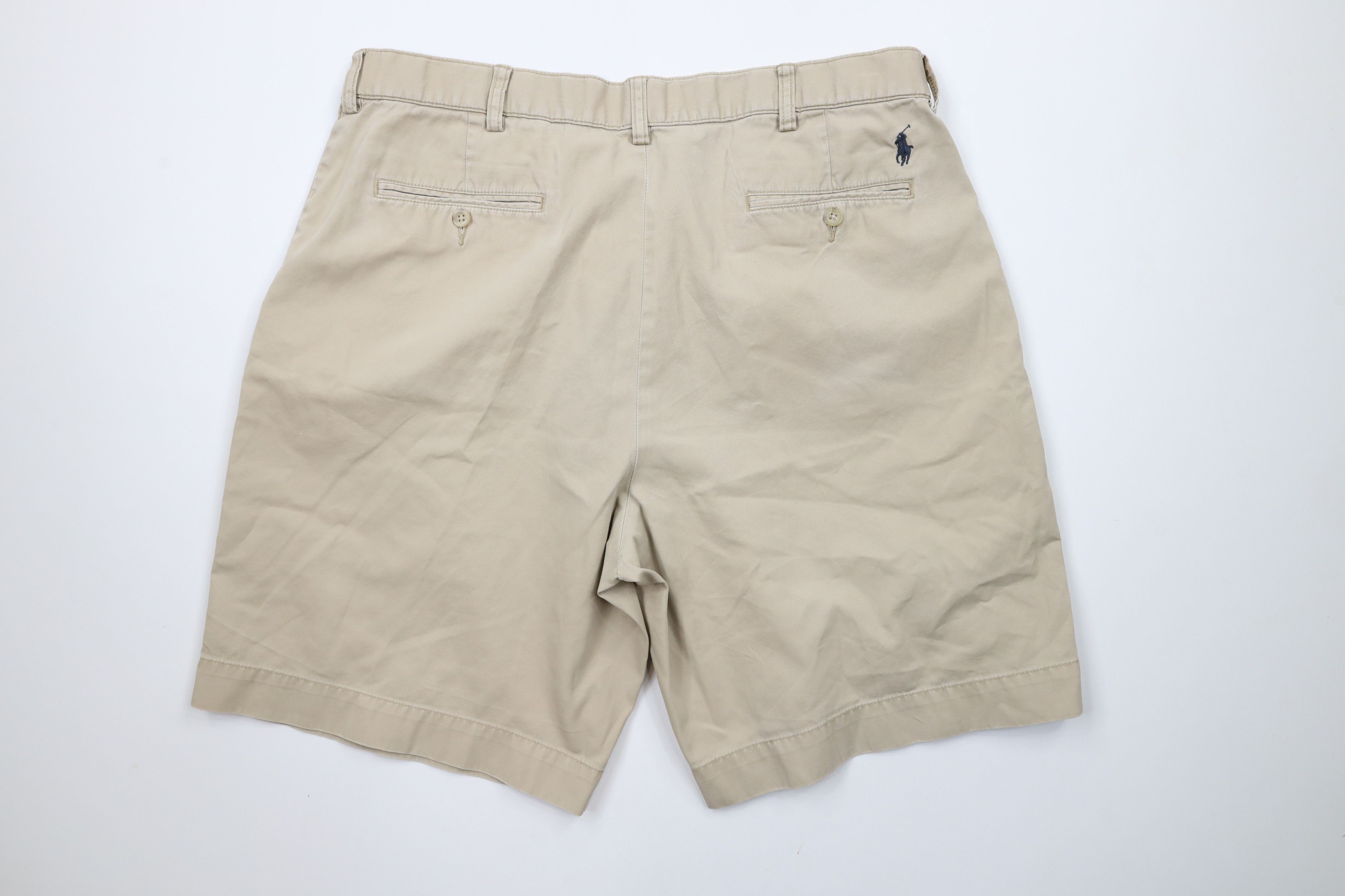 Ralph Lauren × Vintage Vintage 90s Ralph Lauren Above Knee Flat Front Chino Shorts Size US 36 / EU 52 - 10 Thumbnail