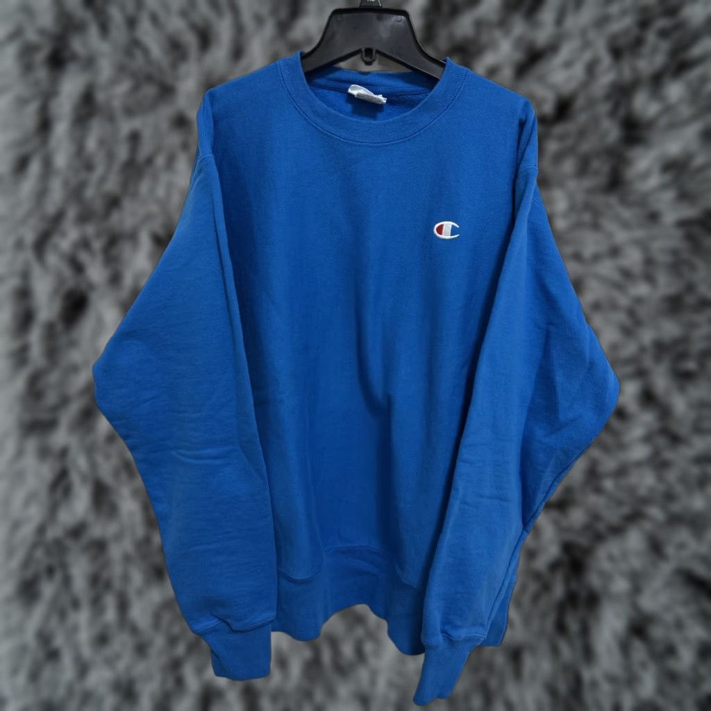 Champion VINTAGE Champion Reverse Weave Sweatshirt Mens L Blue Reversible Crewneck Pullover Sweater Sweatshirt Size US L / EU 52-54 / 3 - 1 Thumbnail
