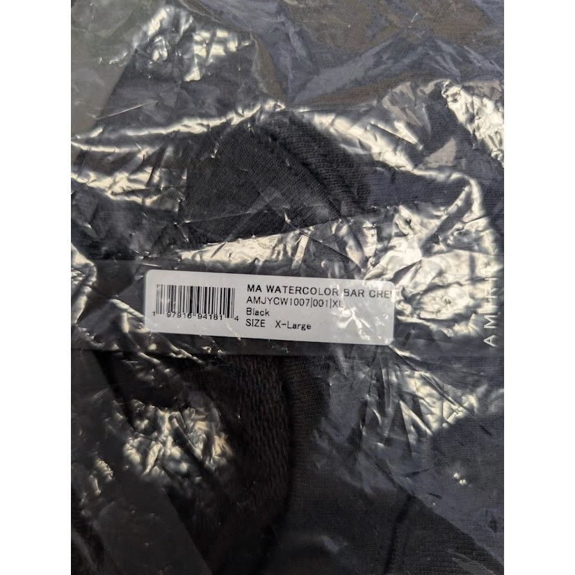 Amiri o1rshd1 MA Watercolor Bar Crewneck Sweatshirt in Black XL Size US XL / EU 56 / 4 - 18 Thumbnail