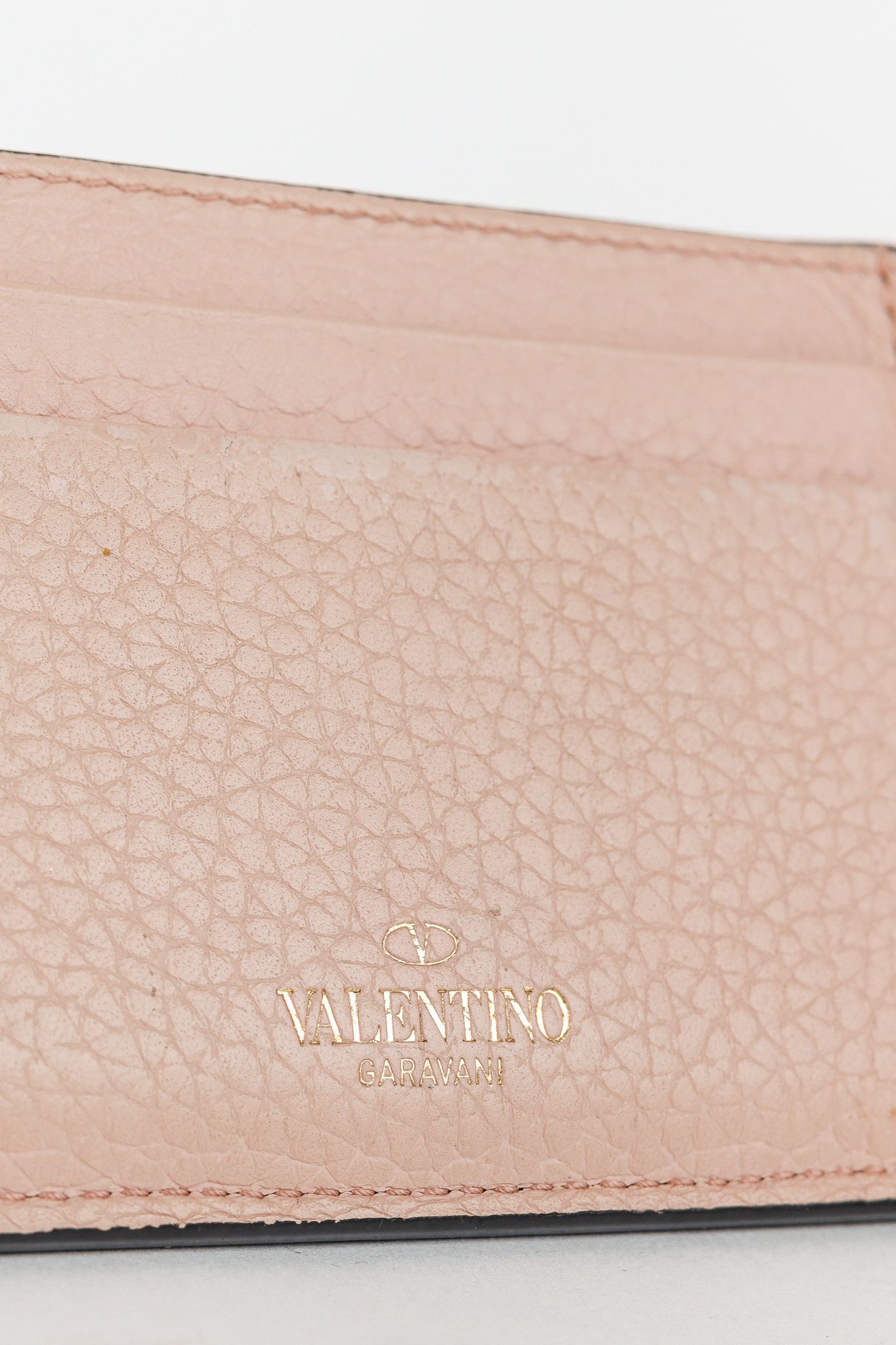 Valentino Valentino Garavani Peach Rockstud Leather Card Holder Size ONE SIZE - 6 Thumbnail