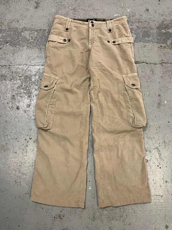 Dolce & Gabbana AW2004 Dolce & Gabbana Beige Corduroy Multi-Pocket Cargo Pants Size 26" / US 2 / IT 38 - 1 Thumbnail