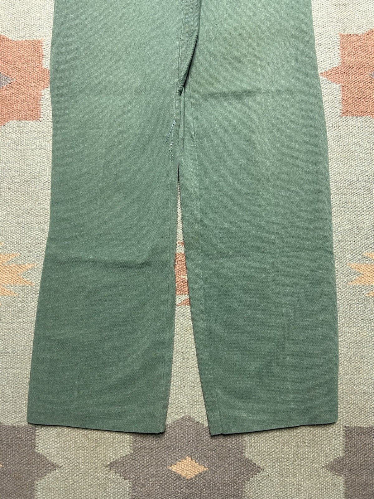 Vintage 1960s pique pants micro corduroy teal turquois tapered 26x31 Size 26" / US 2 / IT 38 - 2 Thumbnail