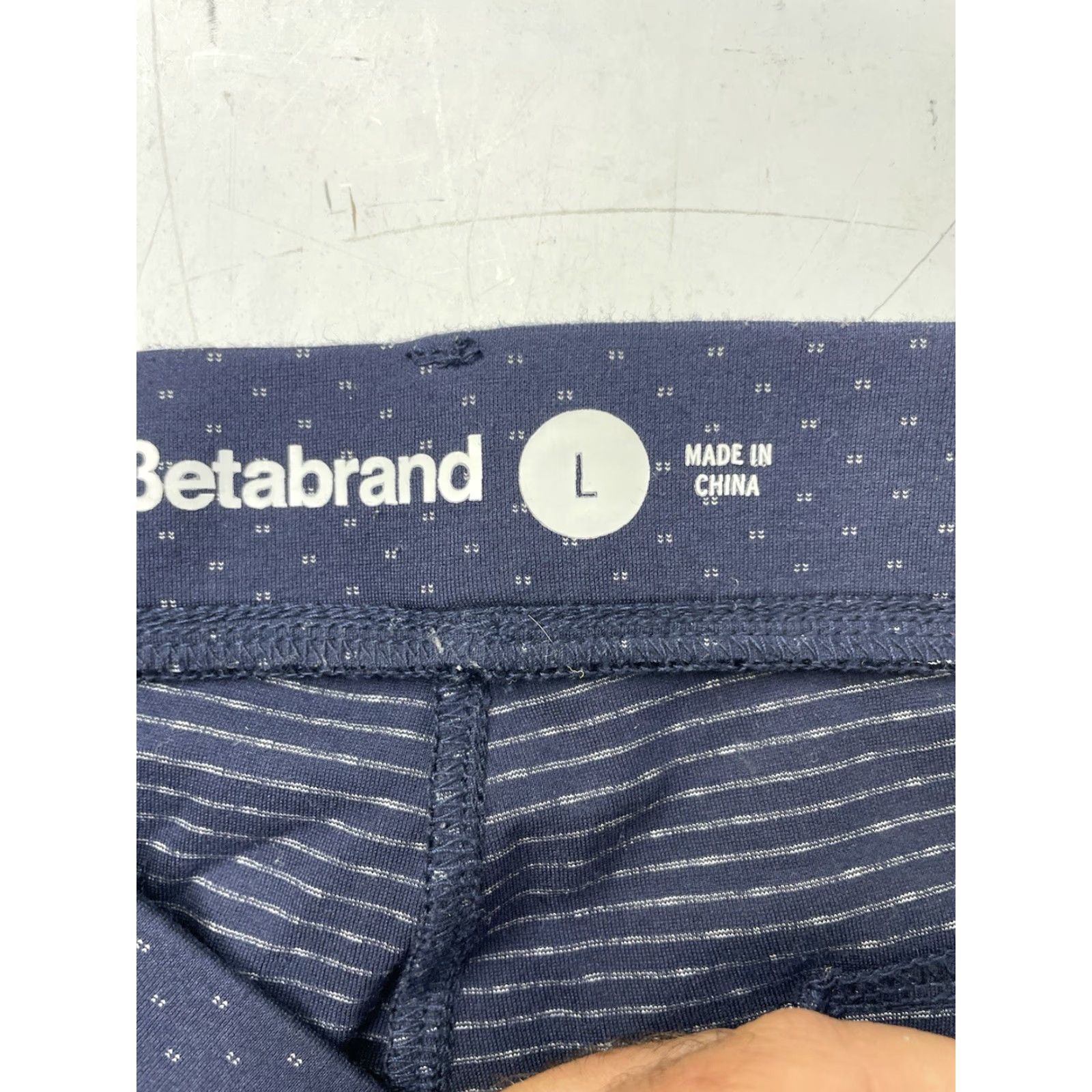 Vintage Betabrand Pants Women Large Blue Polka Dots Dress Casual Yoga Stretch Size 36" / US 14 / IT 50 - 4 Thumbnail