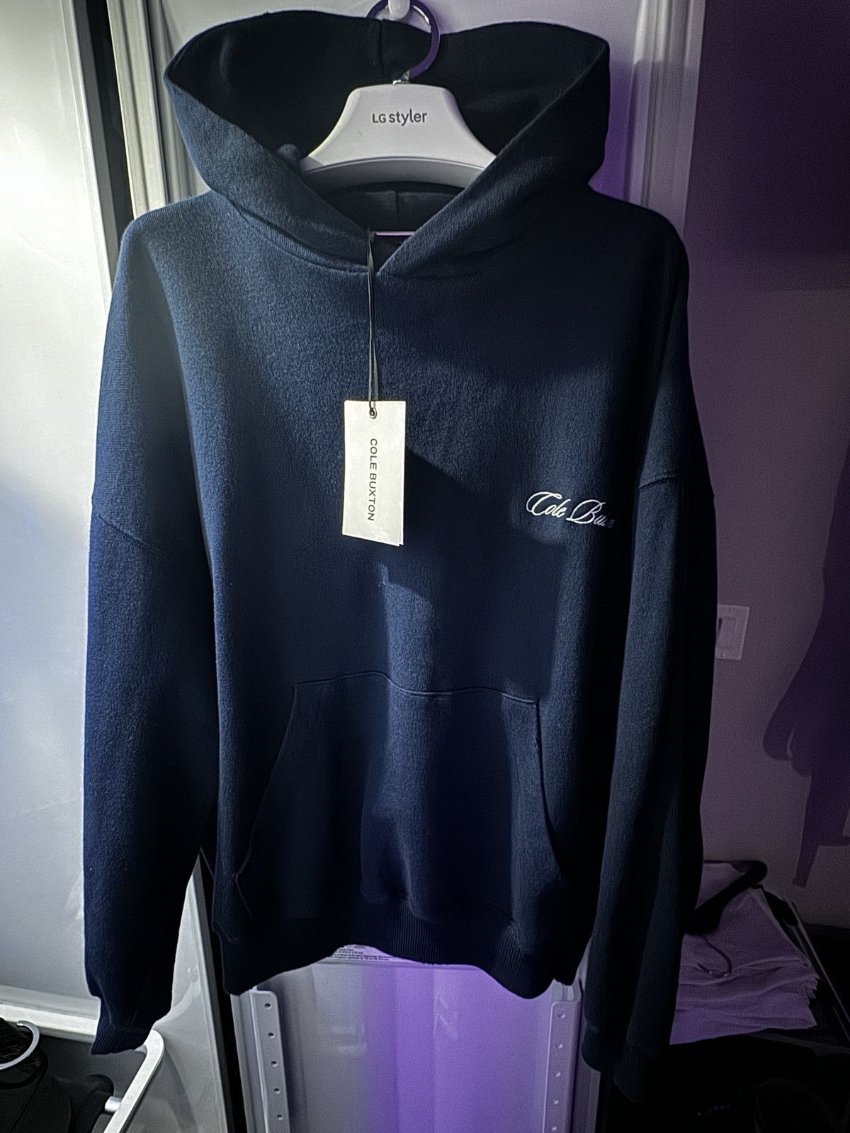 image of Cole Buxton Lightweight Hoodie in Navy, Men's (Size Small)
