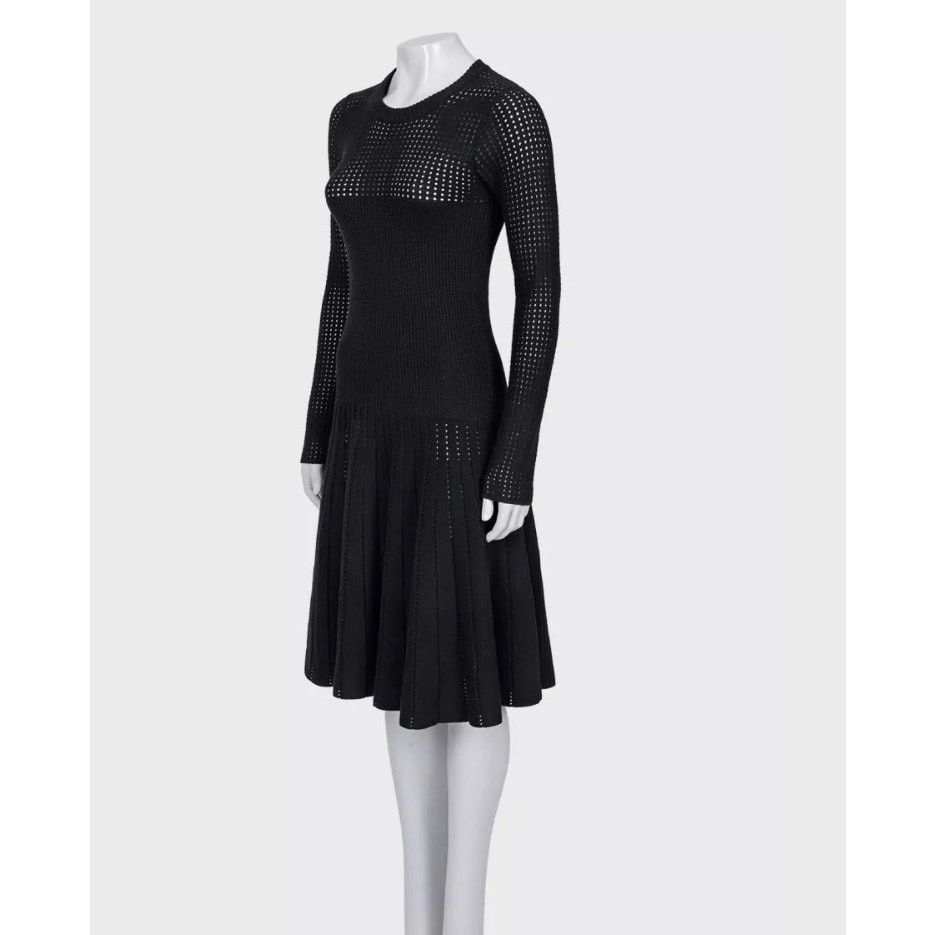 Alaia Alaïa Black Fitted Perforated Zipper Dress XS Size XS / US 0-2 / IT 36-38 - 2 Thumbnail